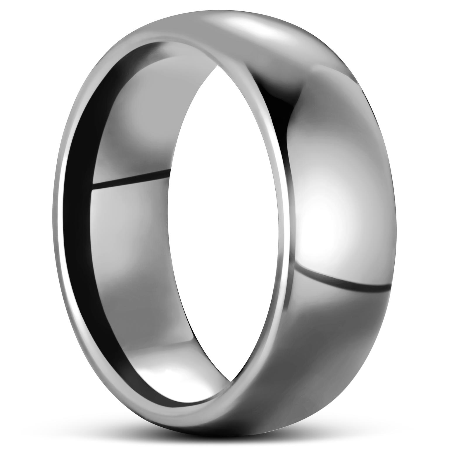 Terra | Bague en carbure de tungstène gris métallique poli 8 mm Terra | Bague en carbure de tungstène gris métallique poli 8 mm