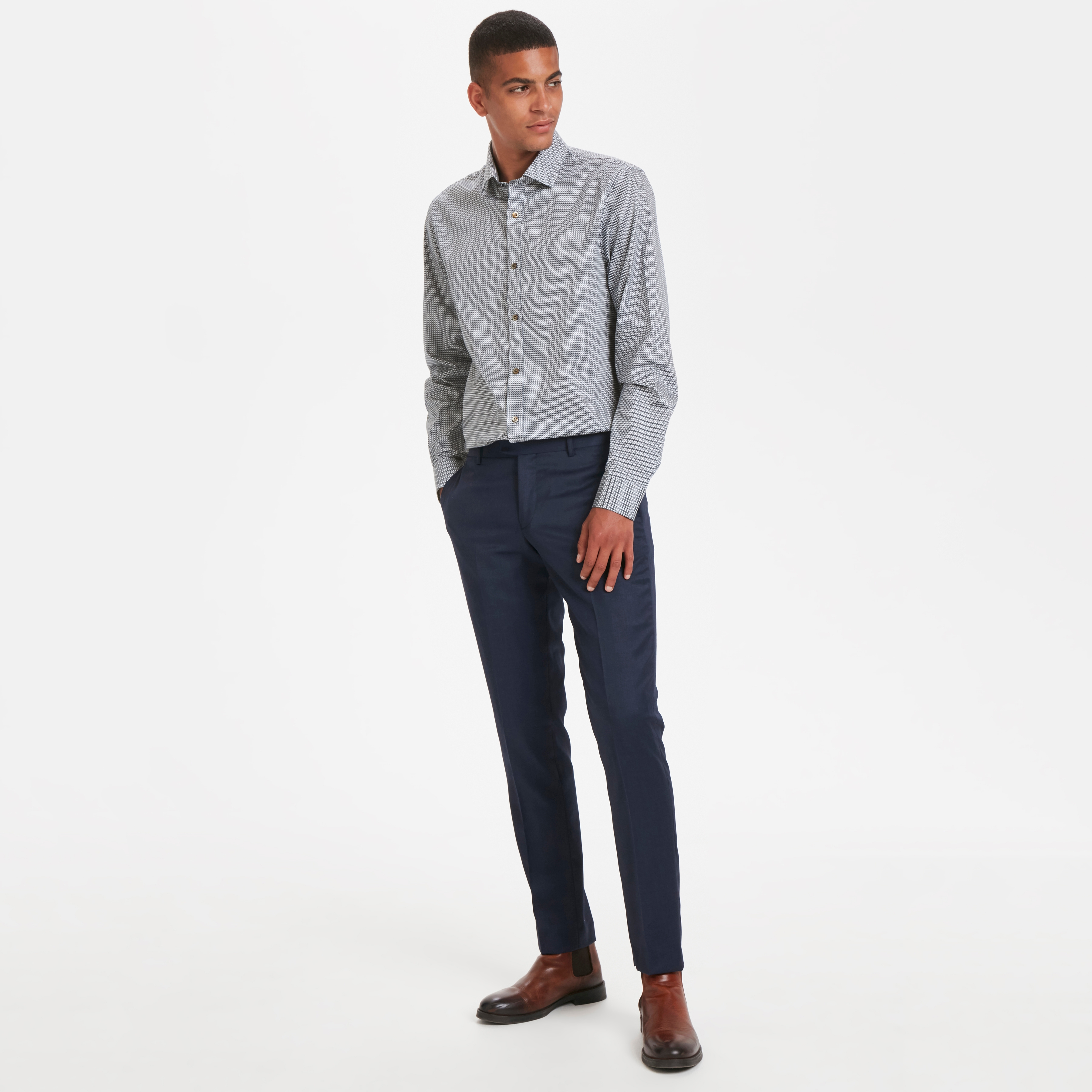 Sininen timanttikuvioinen Trostol -kauluspaita - 6