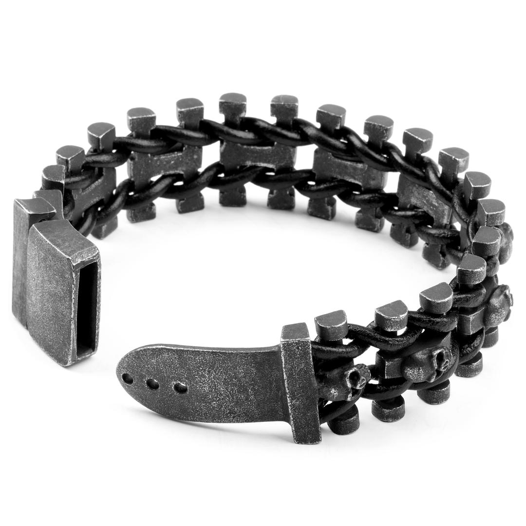 Heavstjer Men's Stainless Steel Bicycle Chain Bracelet - Hip Hop Locomotive Style