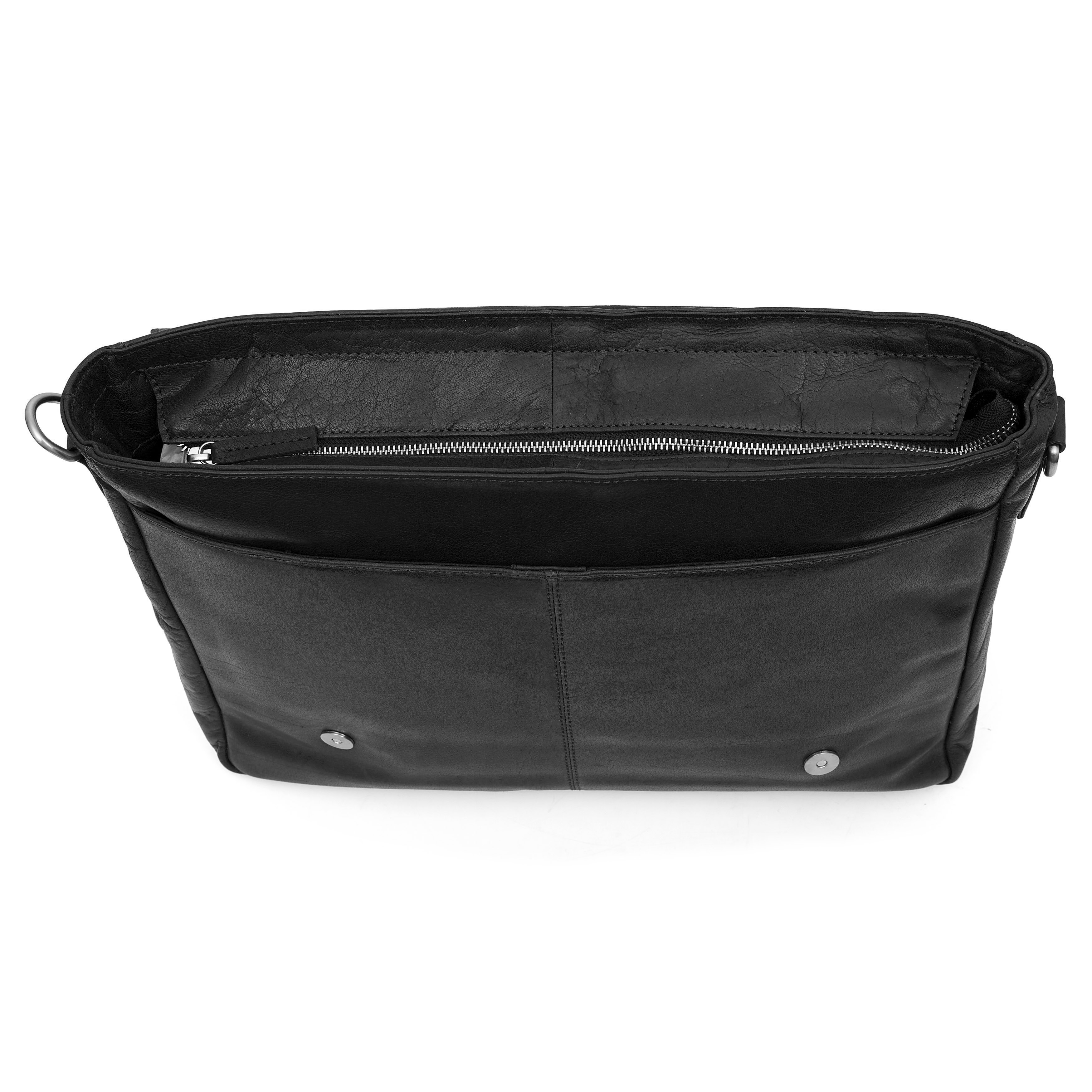 Montreal Svart Messenger Skinnveske - 9