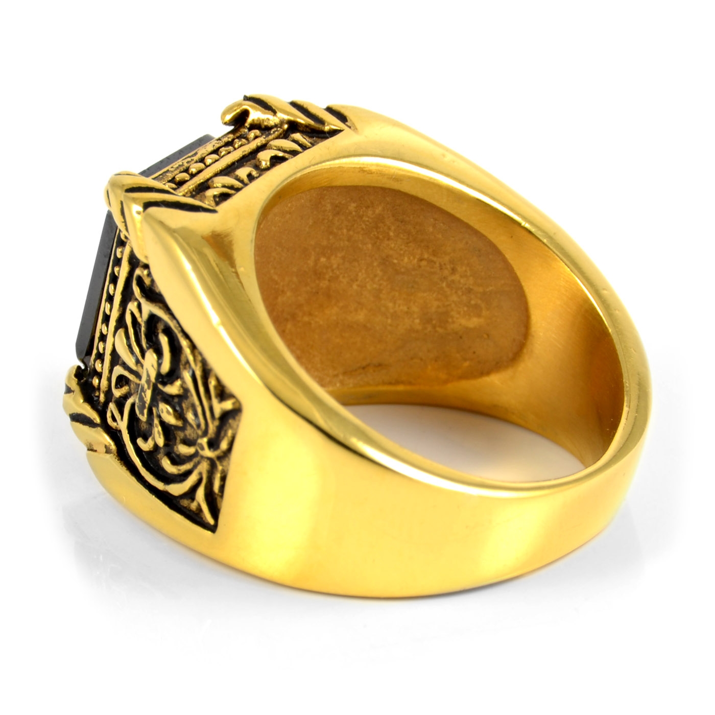Goldfarbener Griechischer Tycoon Stahlring - 3