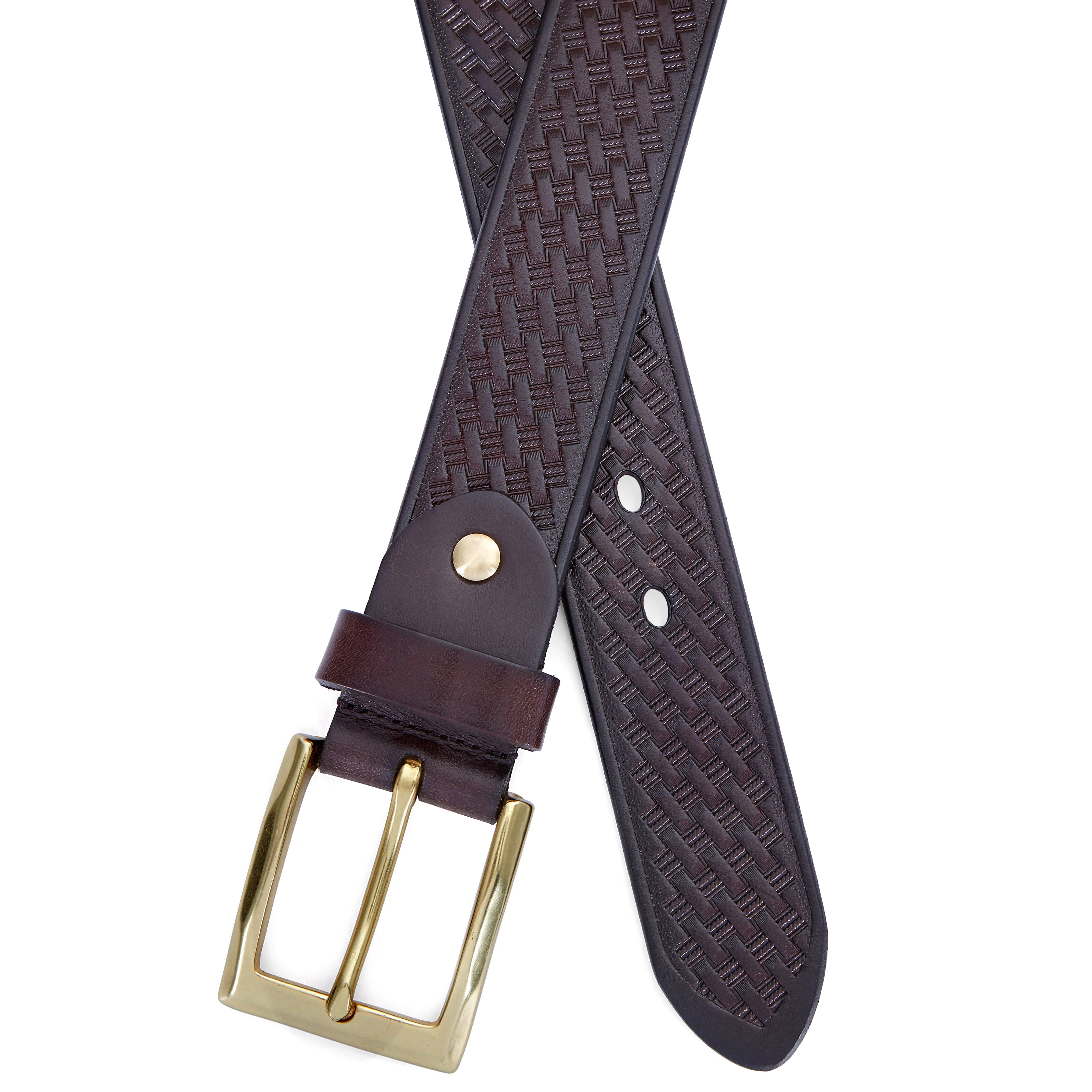 Rich Brown Woven Belt - 3