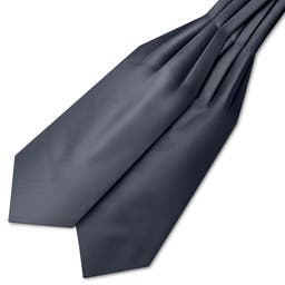 Saténový kravatový šál v grafitovej farbe