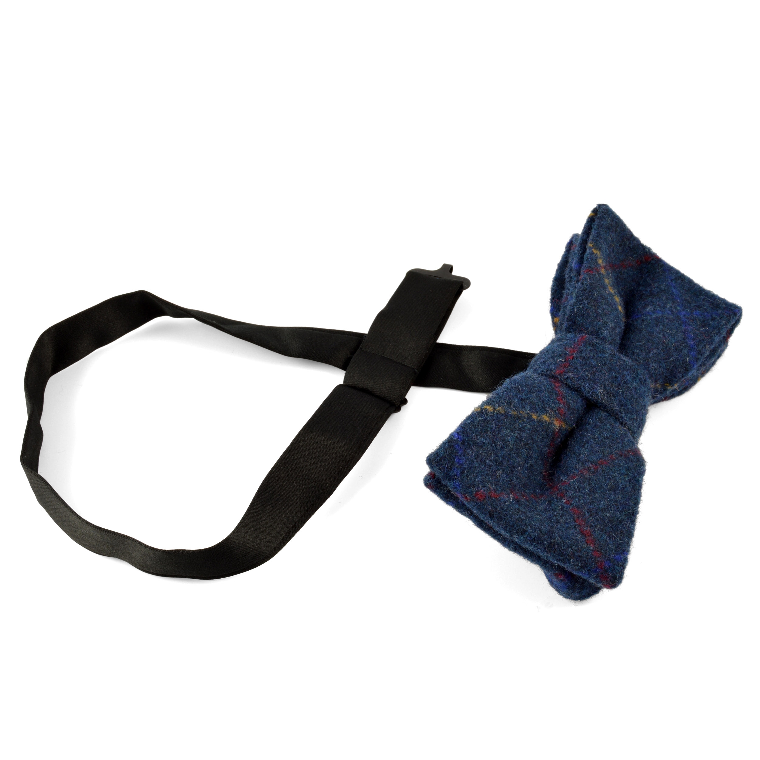 Sininen Ruudullinen Käsintehty Villarusetti - 2