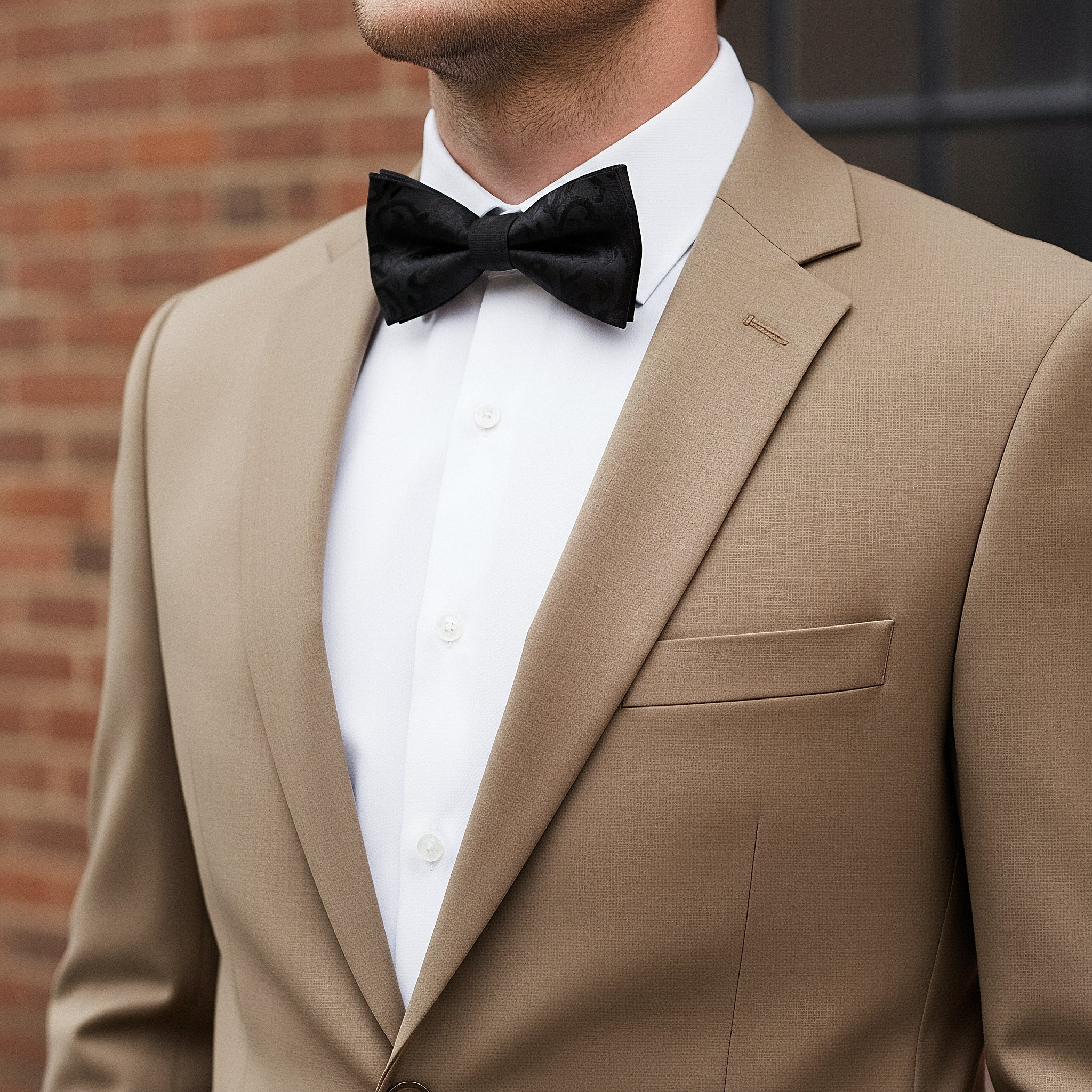 Noeud papillon noir floral - 4