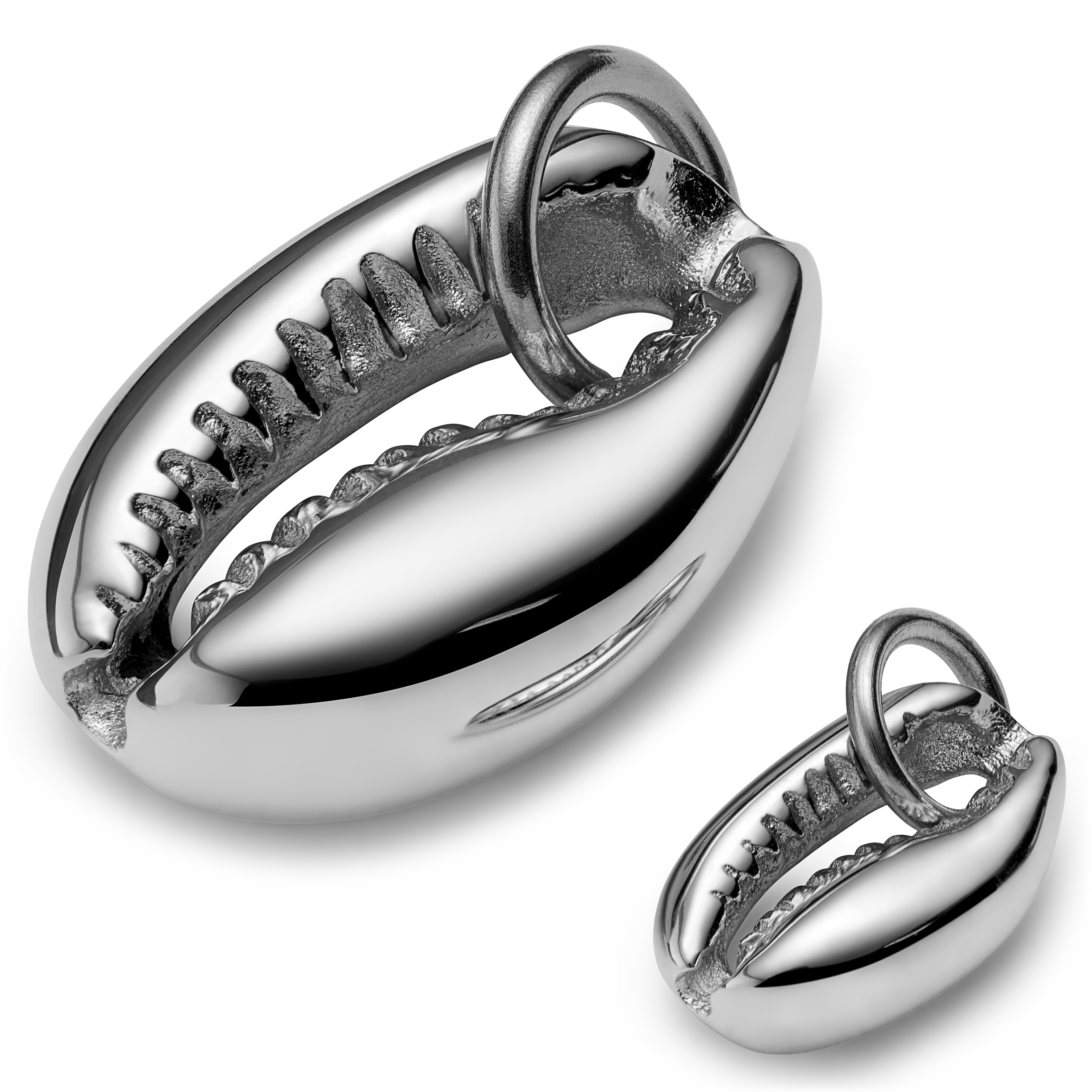 Atlantis | Silberfarbene Kaurimuschel-Anhänger im Set - 4