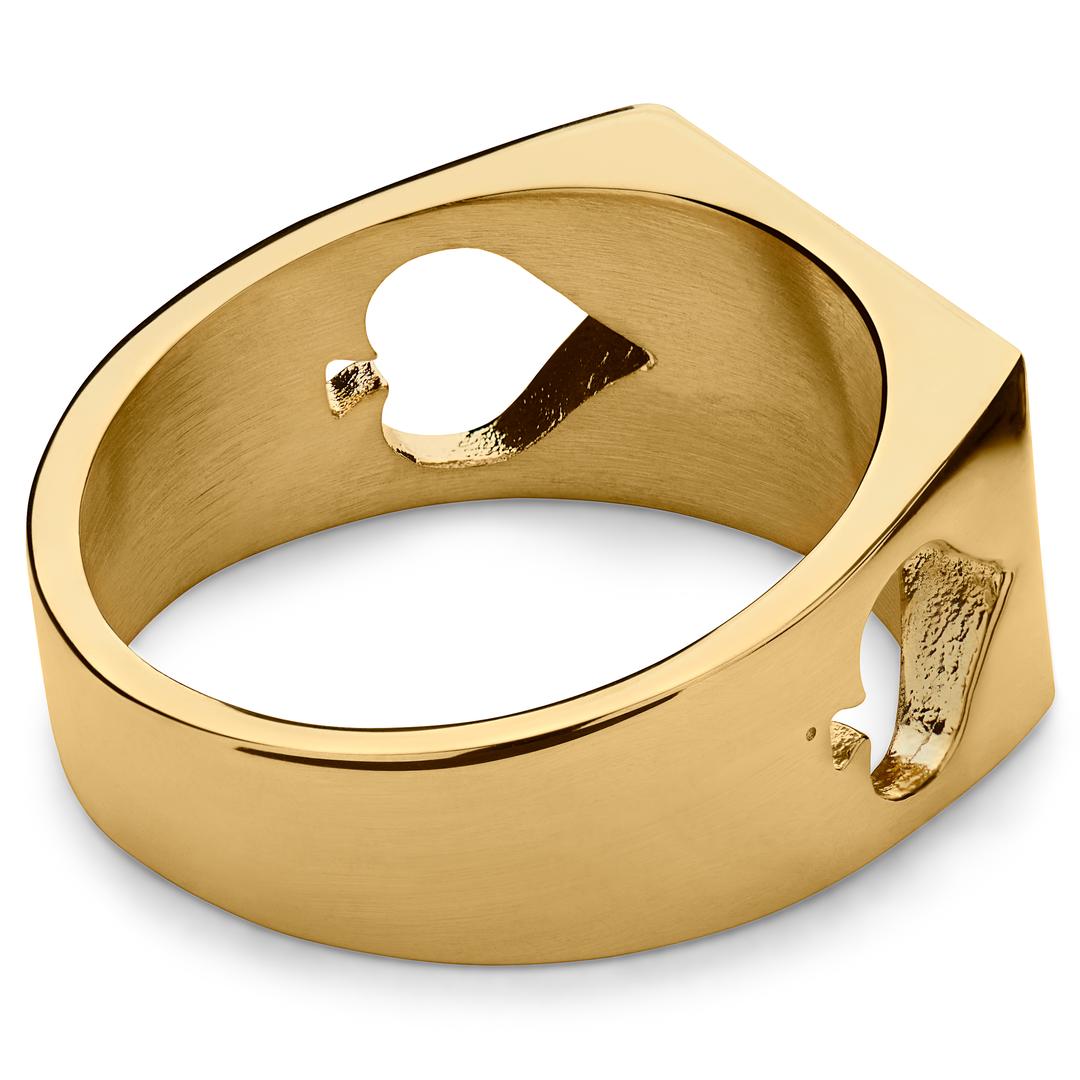 Ace Box Rings Ace | Gold-tone Ace of Spades Signet Ring | In stock! | Seizmont