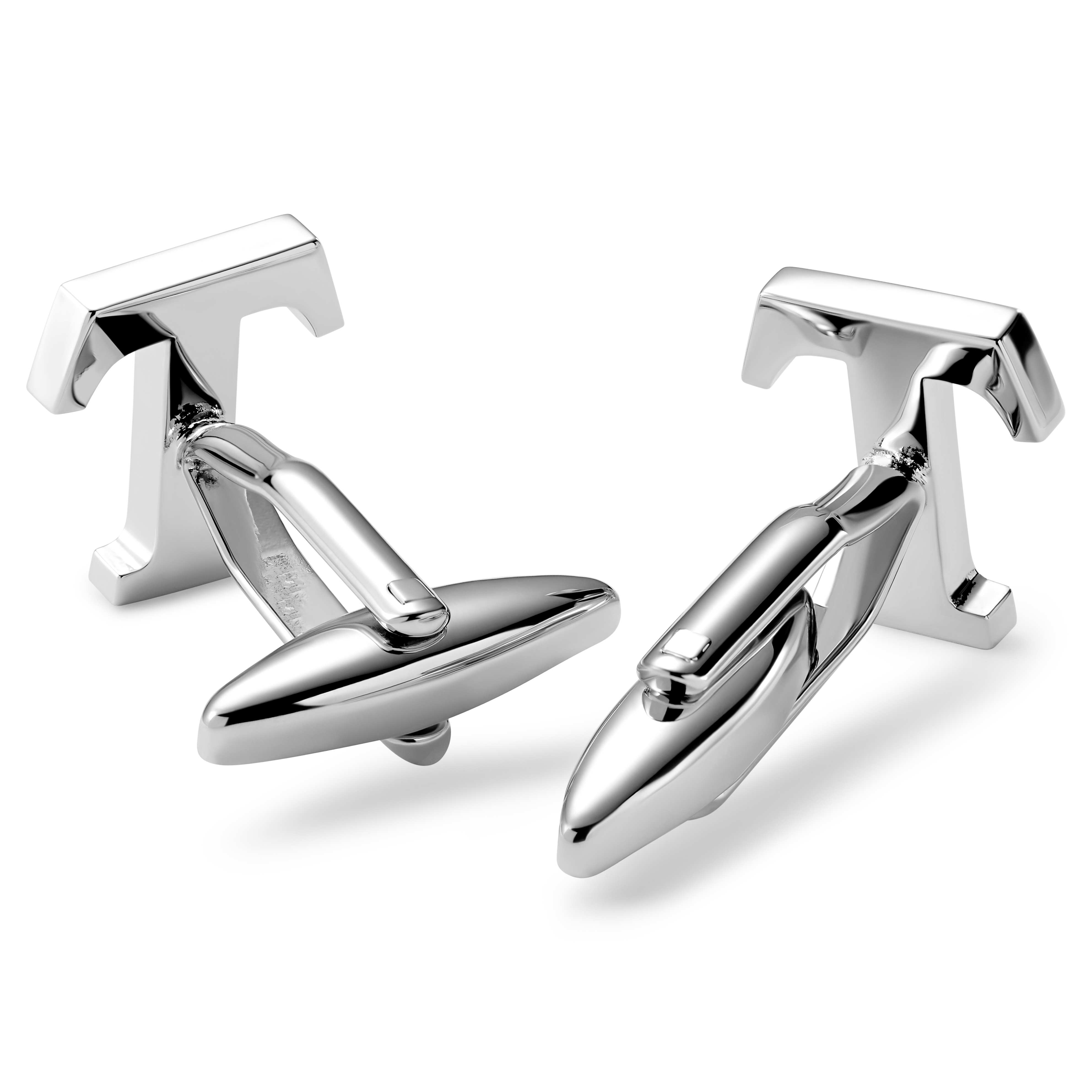 Gemelos con la inicial T plateados - 2