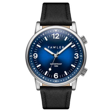 Acero | Srebrzysto-niebieski zegarek do nurkowania ze stali nierdzewnej