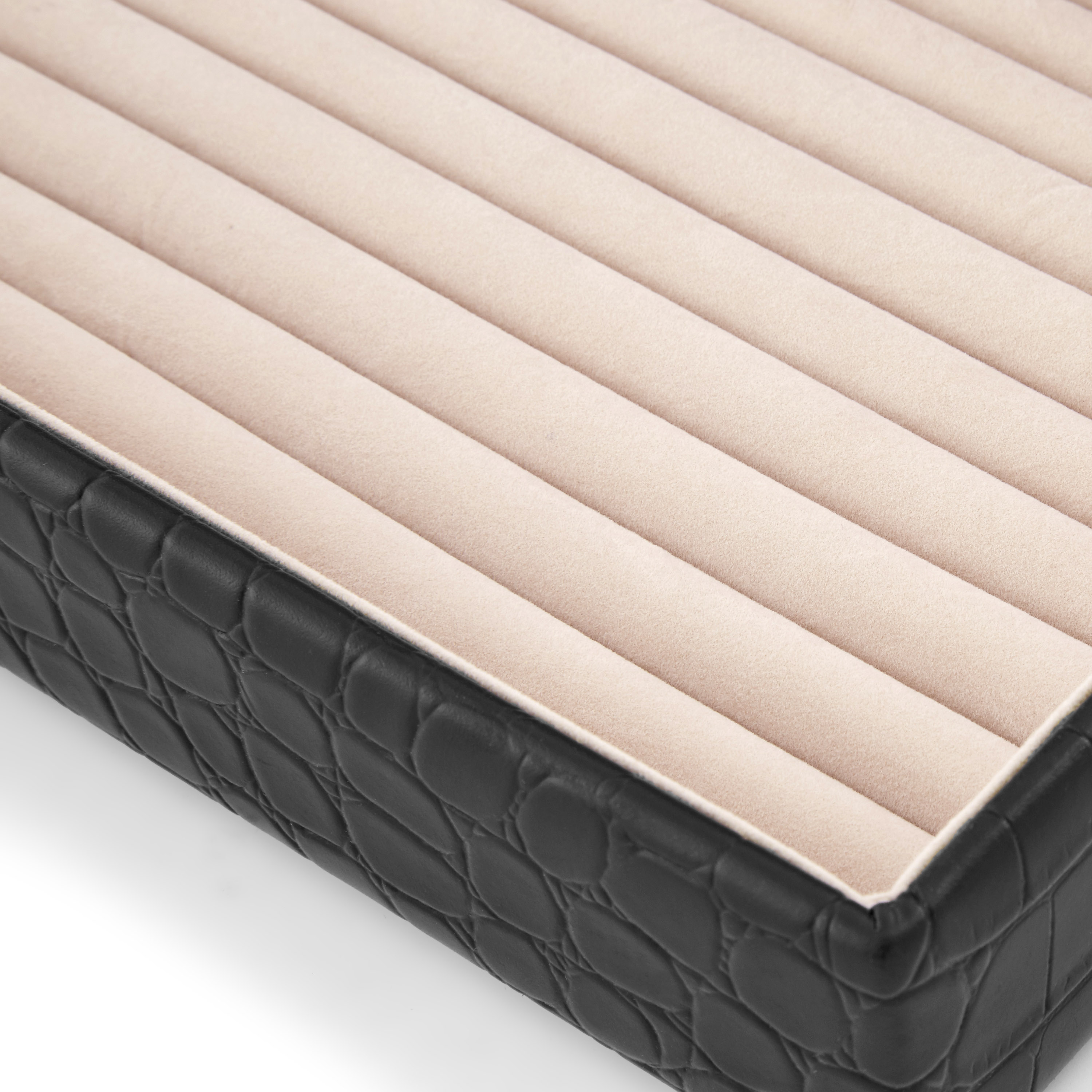 Mansjettknappetui i Svart Imitert Alligatorskinn - 6