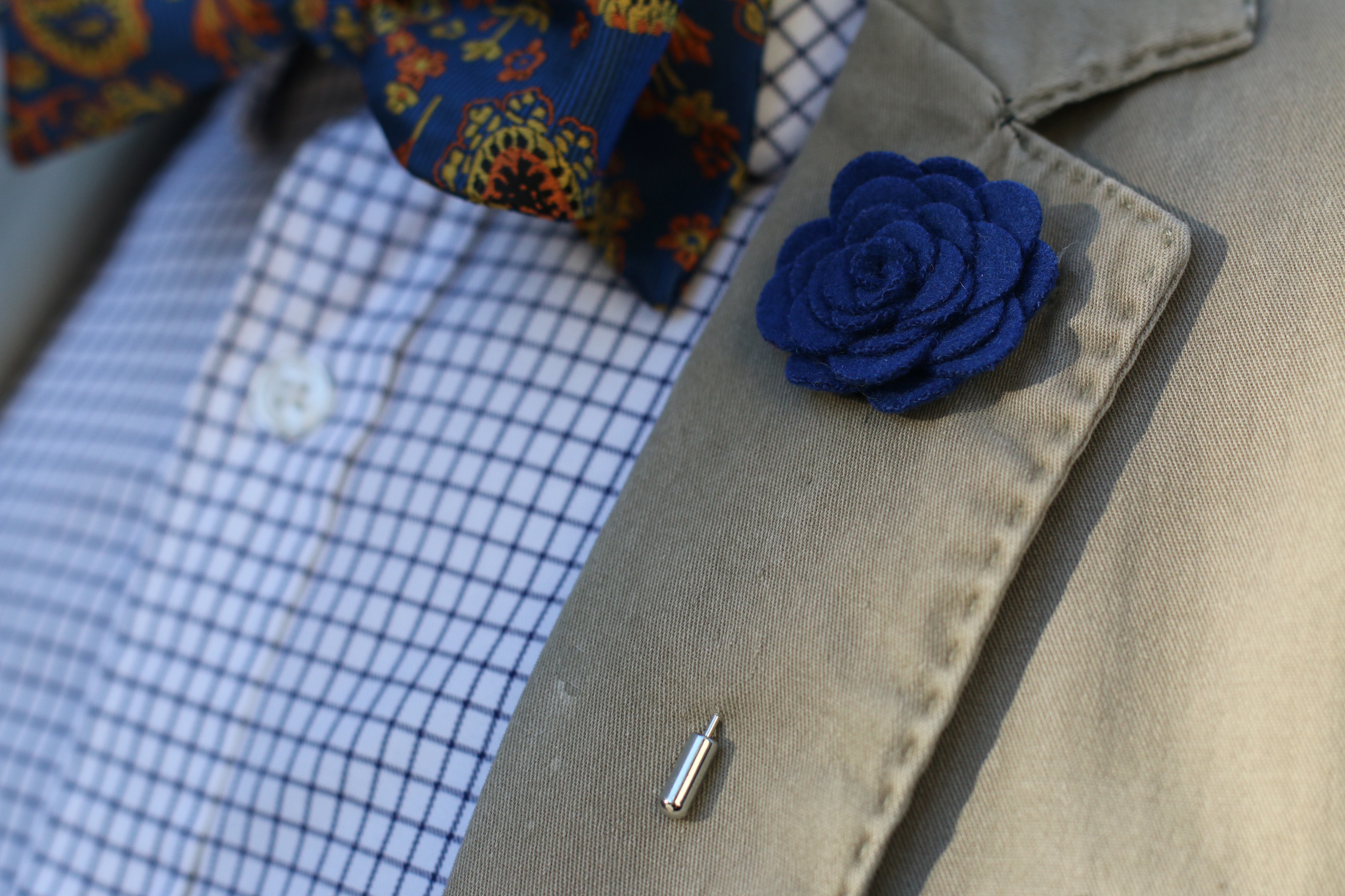 Cobalt Blue Rose Lapel Pin, In stock!