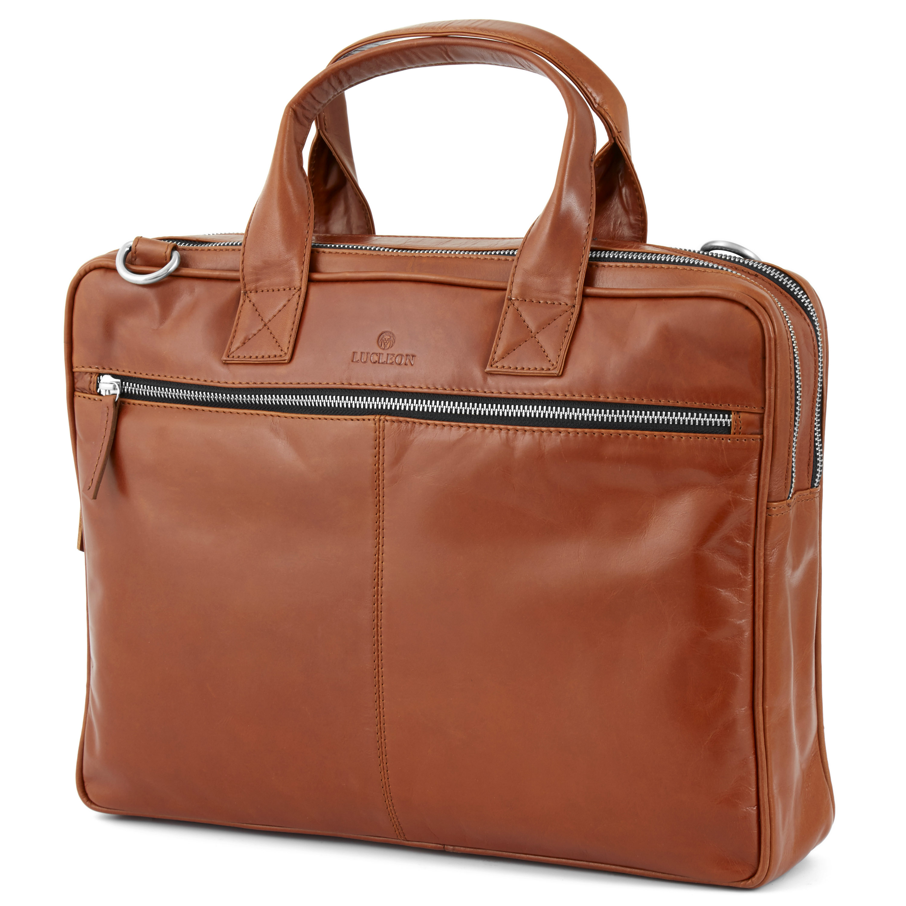 Tankleurige Jasper Computertas met Dubbele Rits - 3