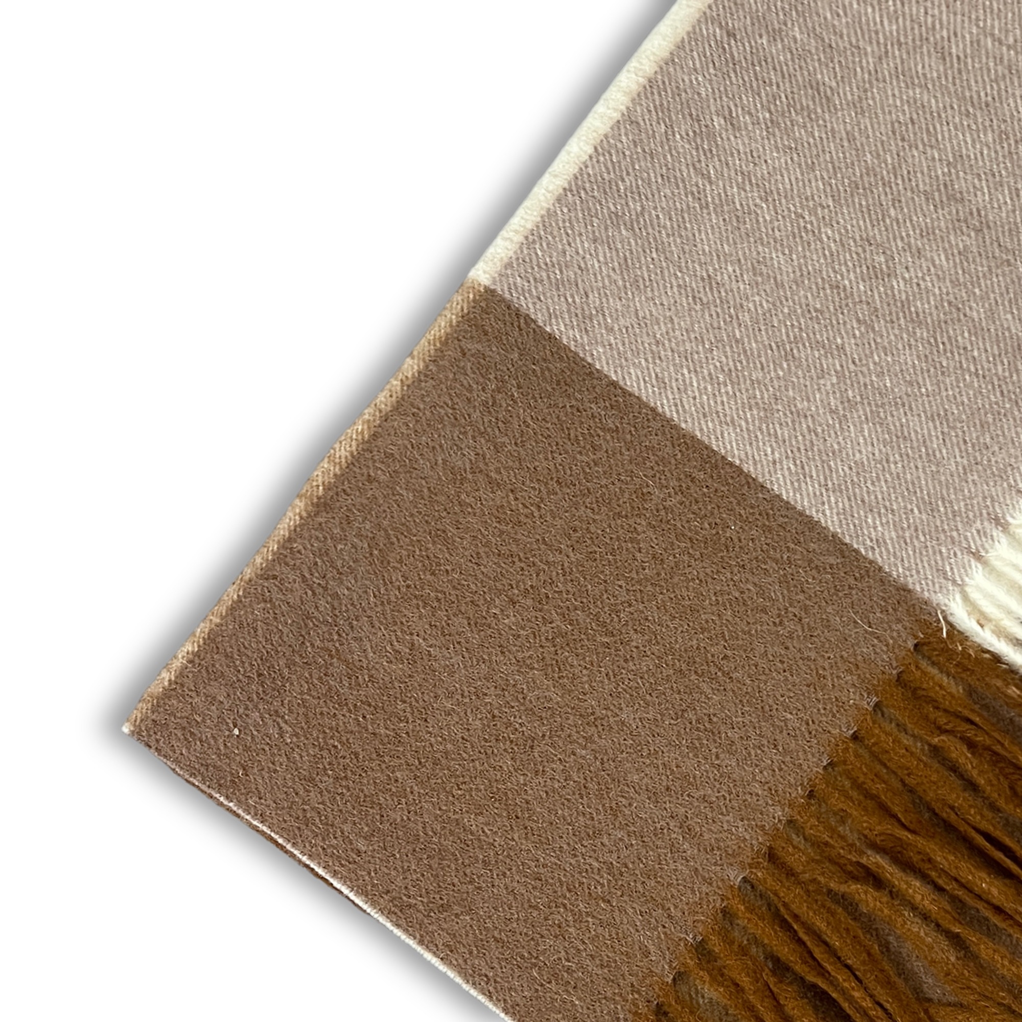 Aurora | Orange & Grå Ternet Lammeuld Tørklæde - 2