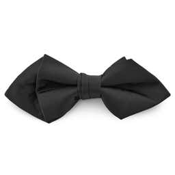 Black Basic Pointy Pre-Tied Bow Tie