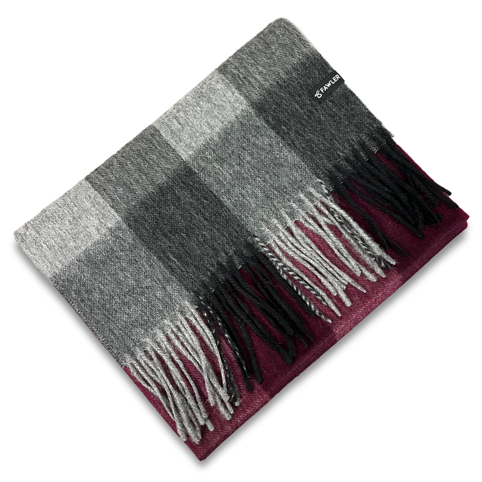 Aurora | Lilla & Grå Stribet Uld Tørklæde - 3