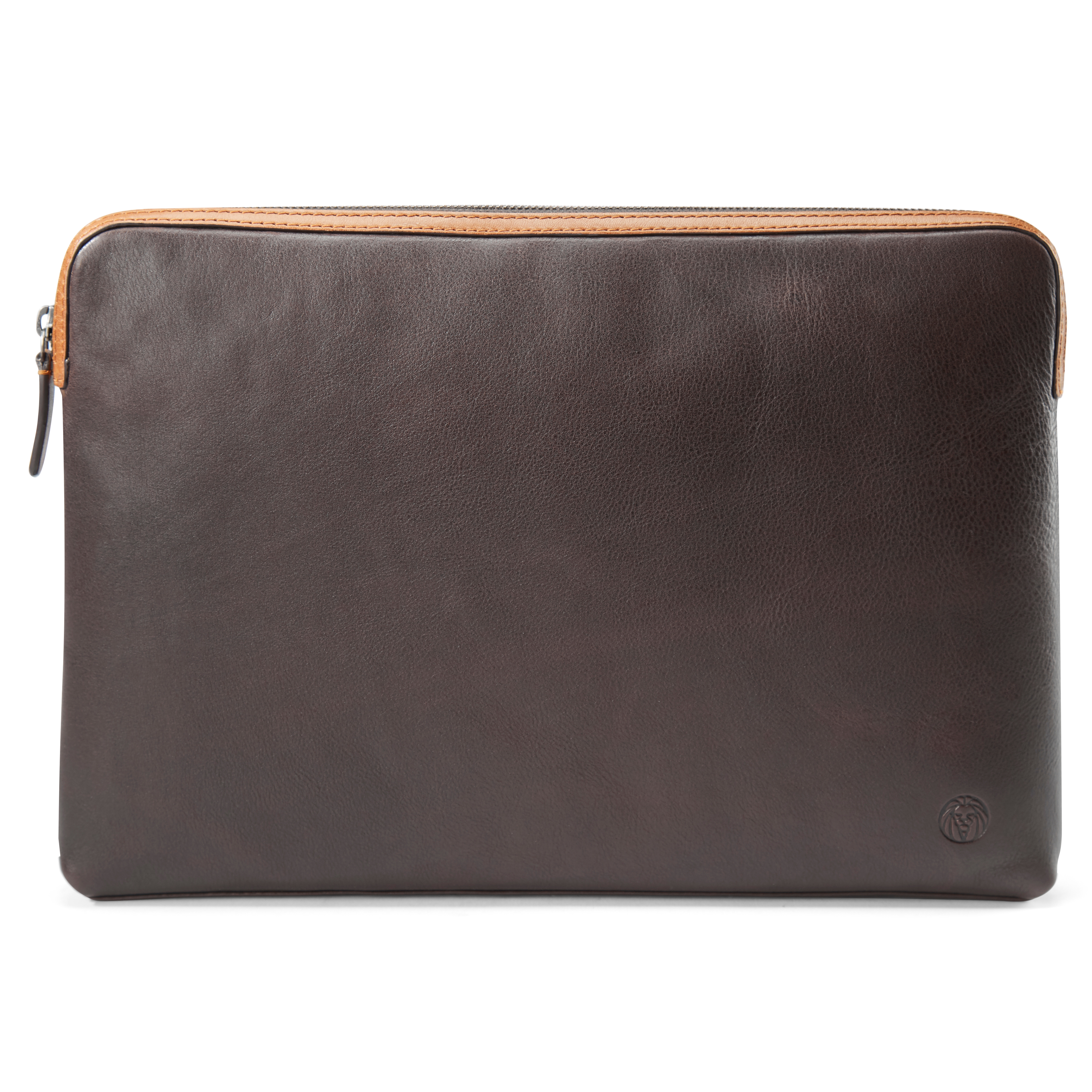 Lou Tummanruskea & Ruskea Nahkainen Kannettavan Tietokoneen Pussi - 2