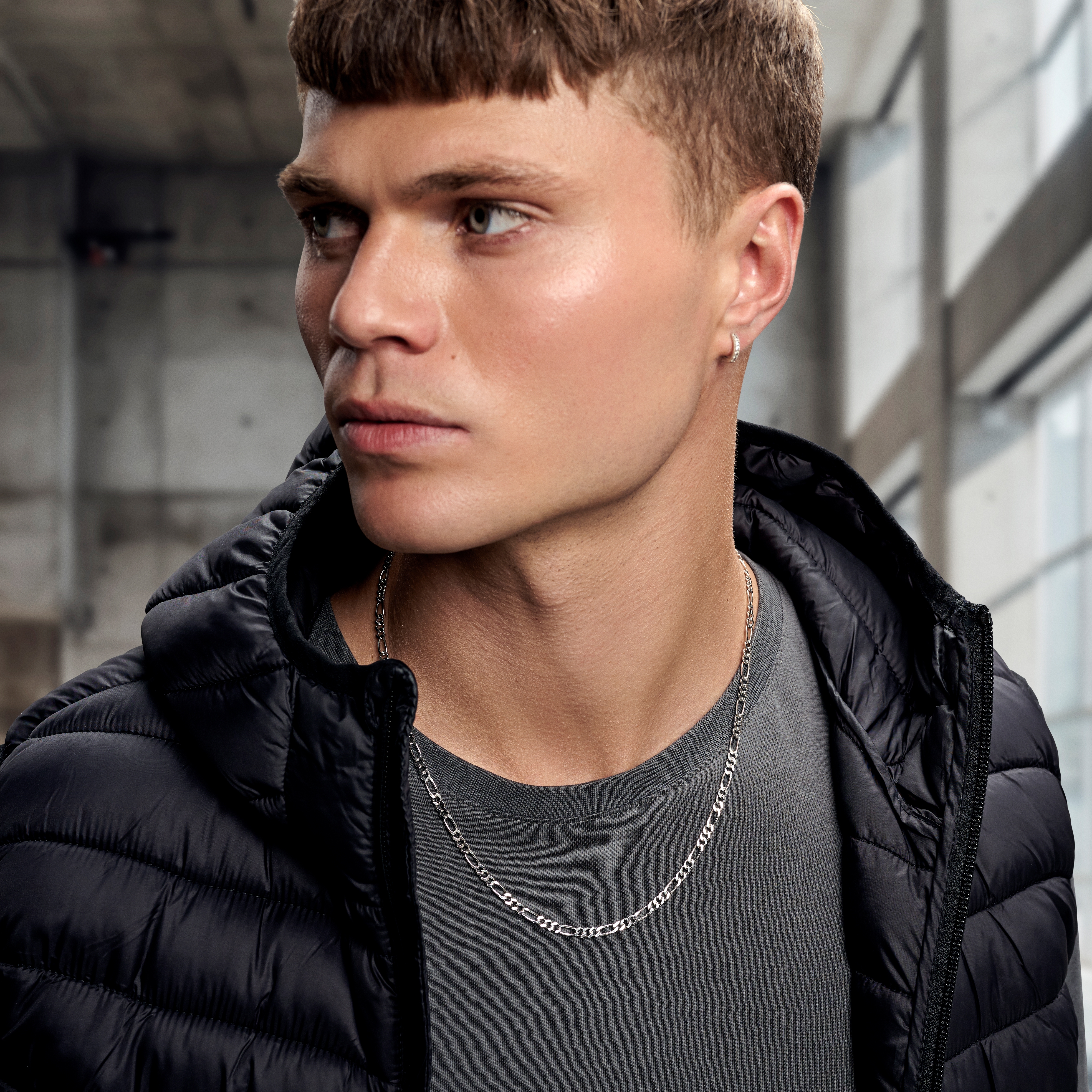 Argentia | 925 | 4mm rhodiovaný řetízkový náhrdelník Figaro z mincovního stříbra - 5