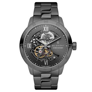 Dante II | Сиво-черен часовник с видим механизъм