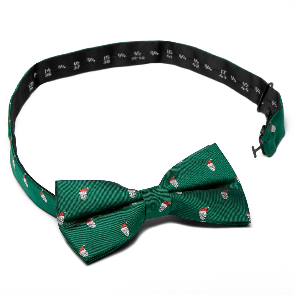 hover: Green Christmas Skull Pre-Tied Bow Tie hover: Green Christmas Skull Pre-Tied Bow Tie