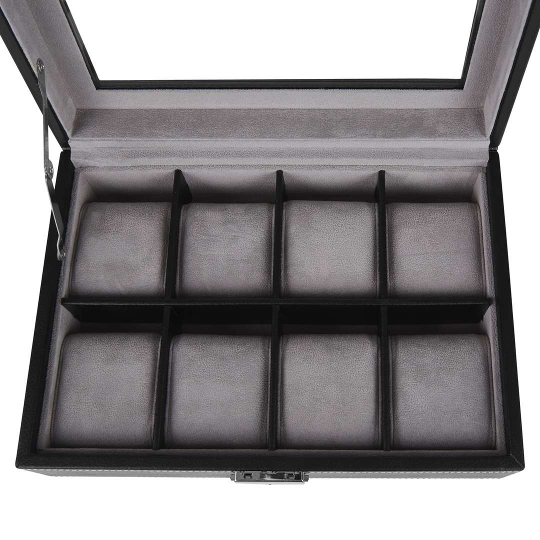 Black Display Wooden Watch Box - 8 Watches | In stock! | Warren Asher