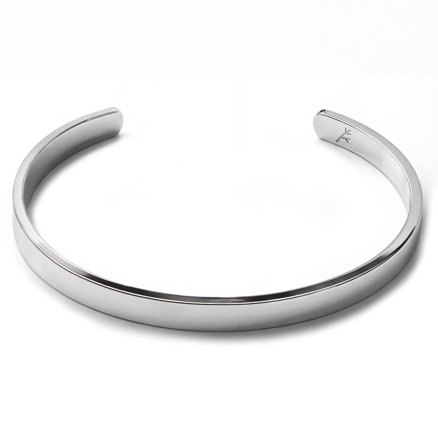 New Classics | Sølvtonet Rustfrit Stål Afrundet Manchetarmbånd - 5 mm New Classics | Sølvtonet Rustfrit Stål Afrundet Manchetarmbånd - 5 mm