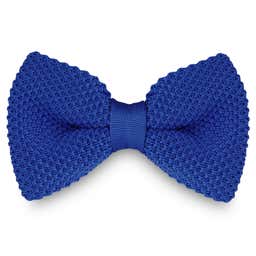 Blue Knitted Pre-Tied Bow Tie