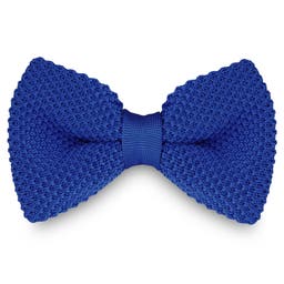 Blue Knitted Pre-Tied Bow Tie