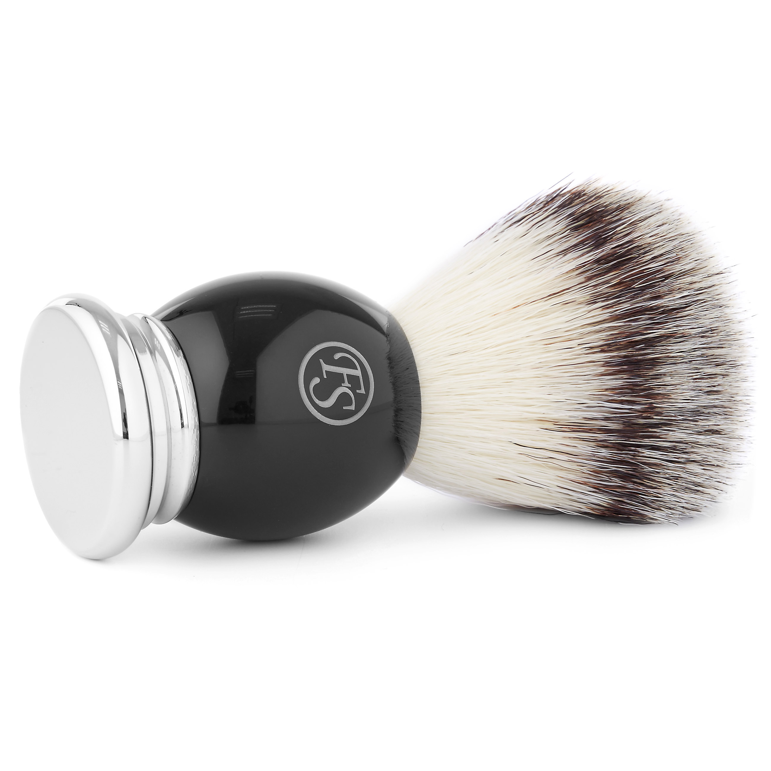 Black & Silver-Tone Synthetic Shaving Brush - 2