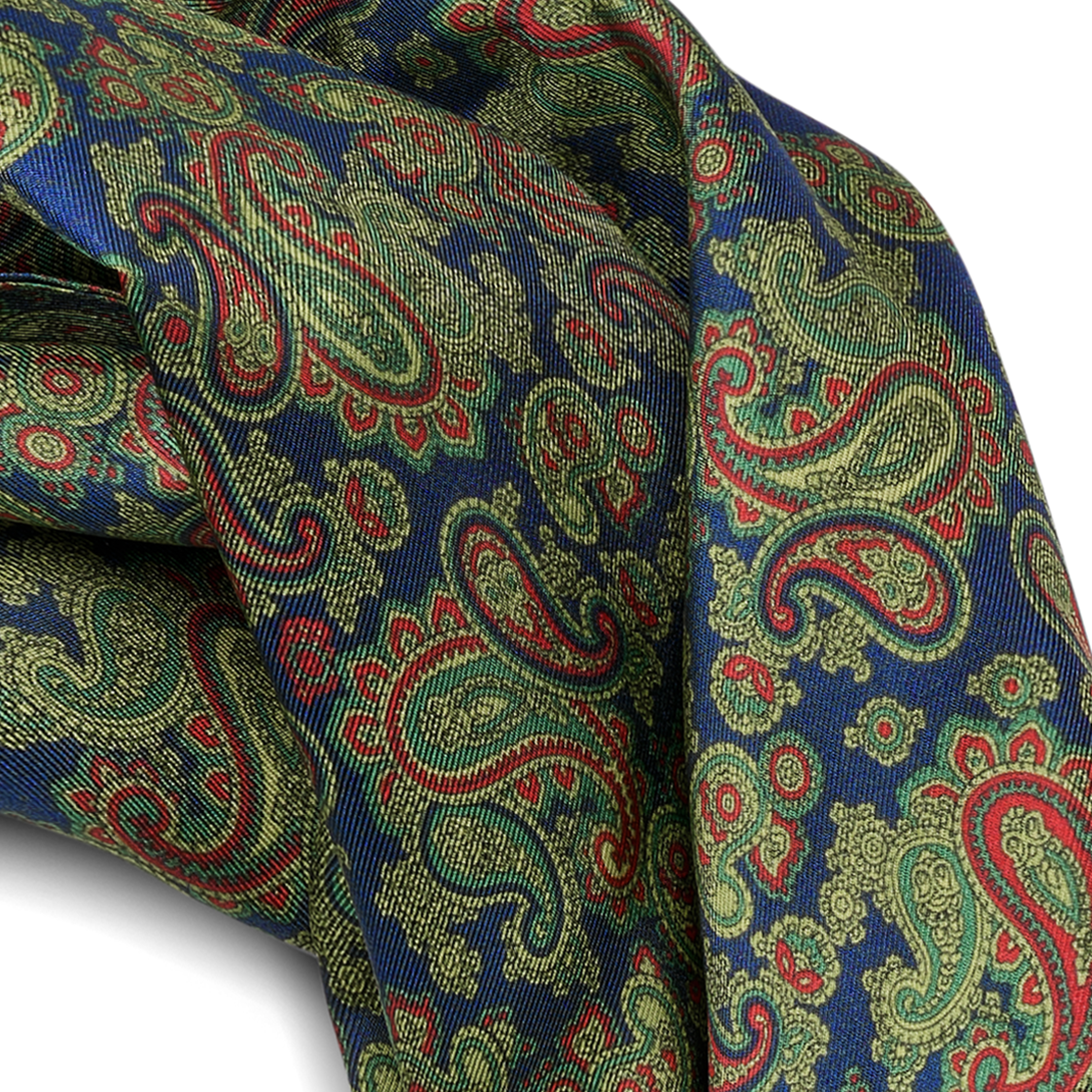 Colourful LIGHT BLUE PAISLEY Pattern Silk Scarf - 2