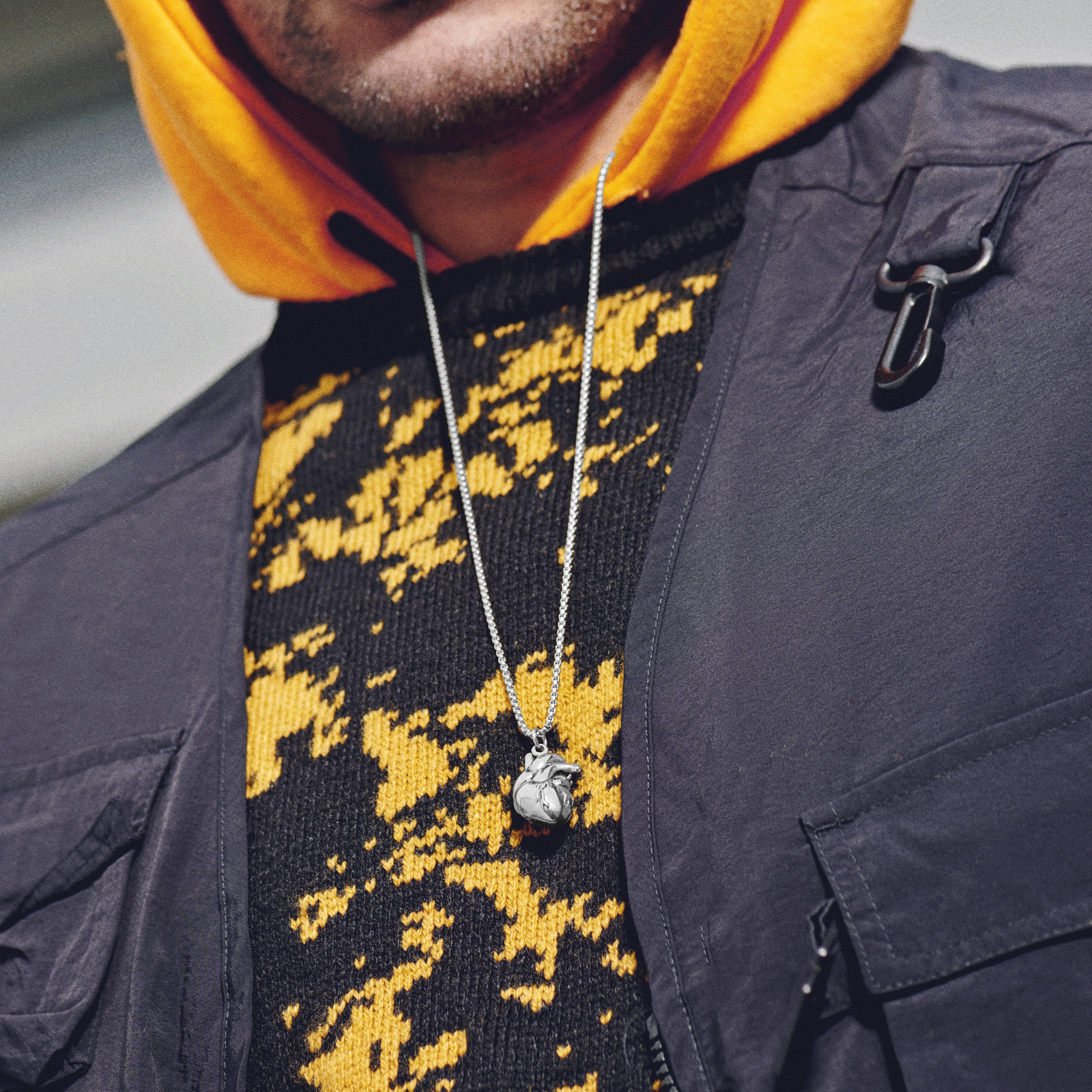 Egan | Сребристо колие със сърце - 2