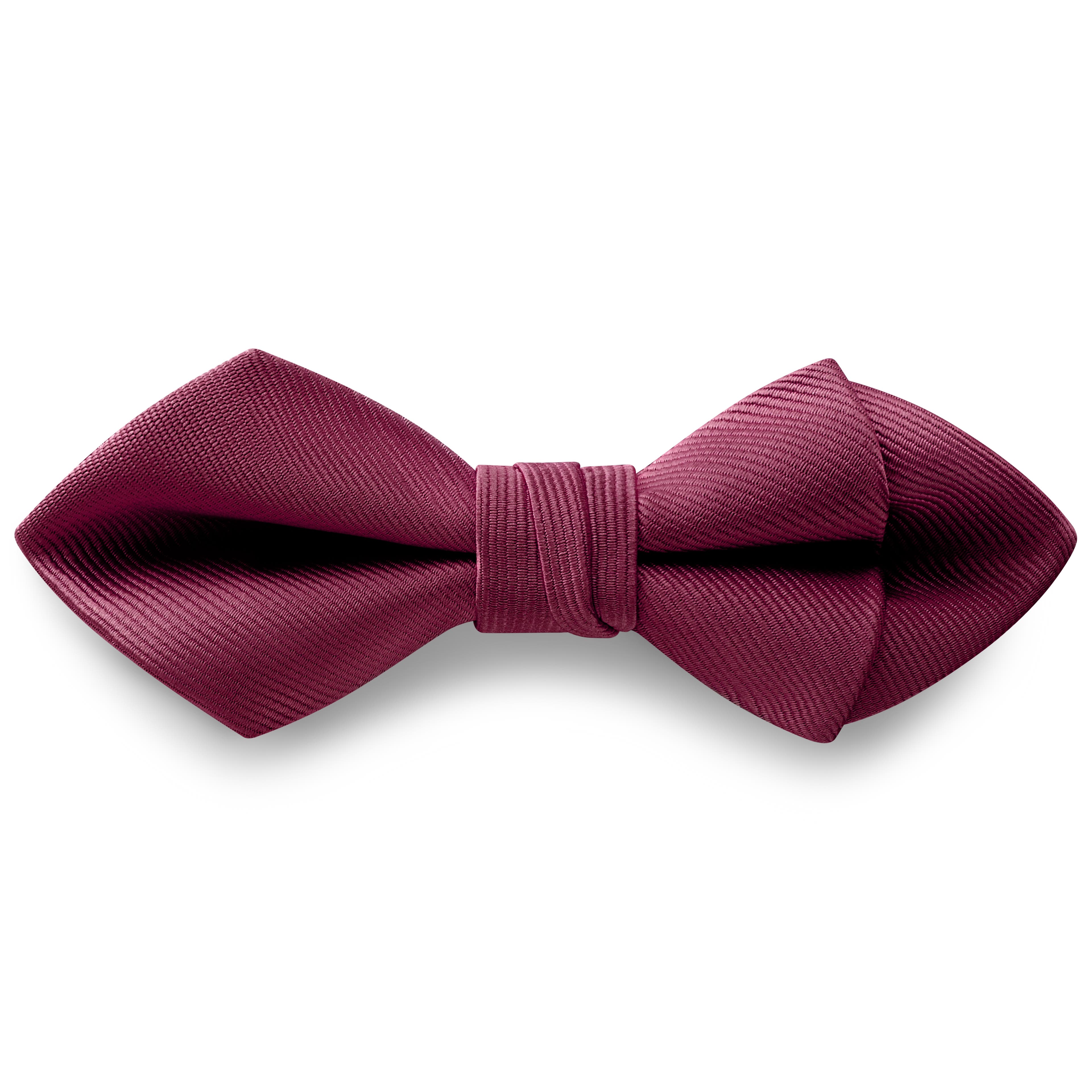 Burgundy Pre-Tied Grosgrain Diamond Tip Bow Tie Burgundy Pre-Tied Grosgrain Diamond Tip Bow Tie