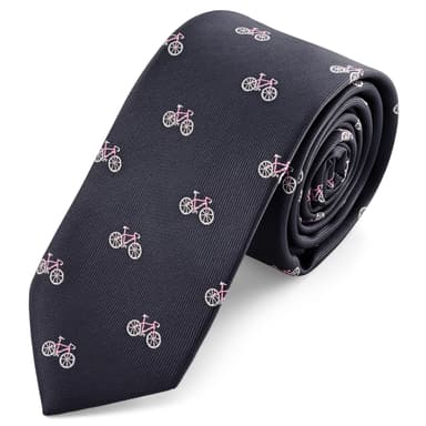 Motos | Cravatta blu navy da 6 cm con bicicletta Motos | Cravatta blu navy da 6 cm con bicicletta