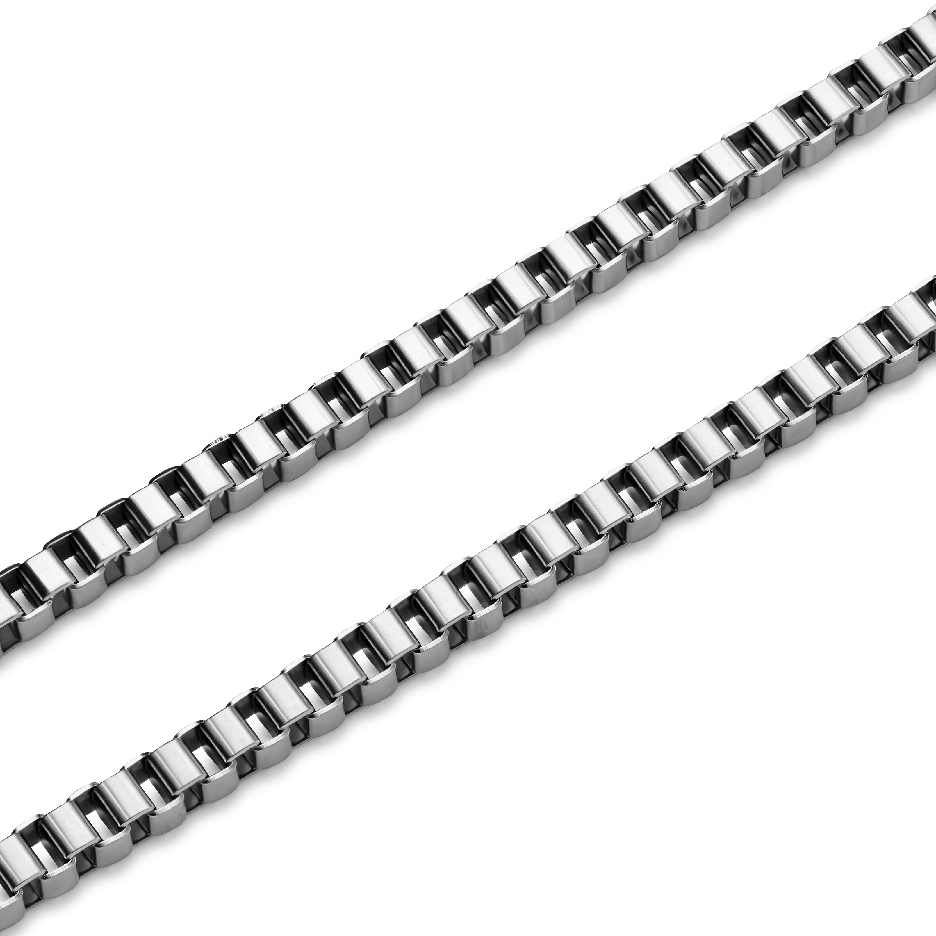 Essentials | 3 mm Silver-Tone Square Box Chain Necklace - 3