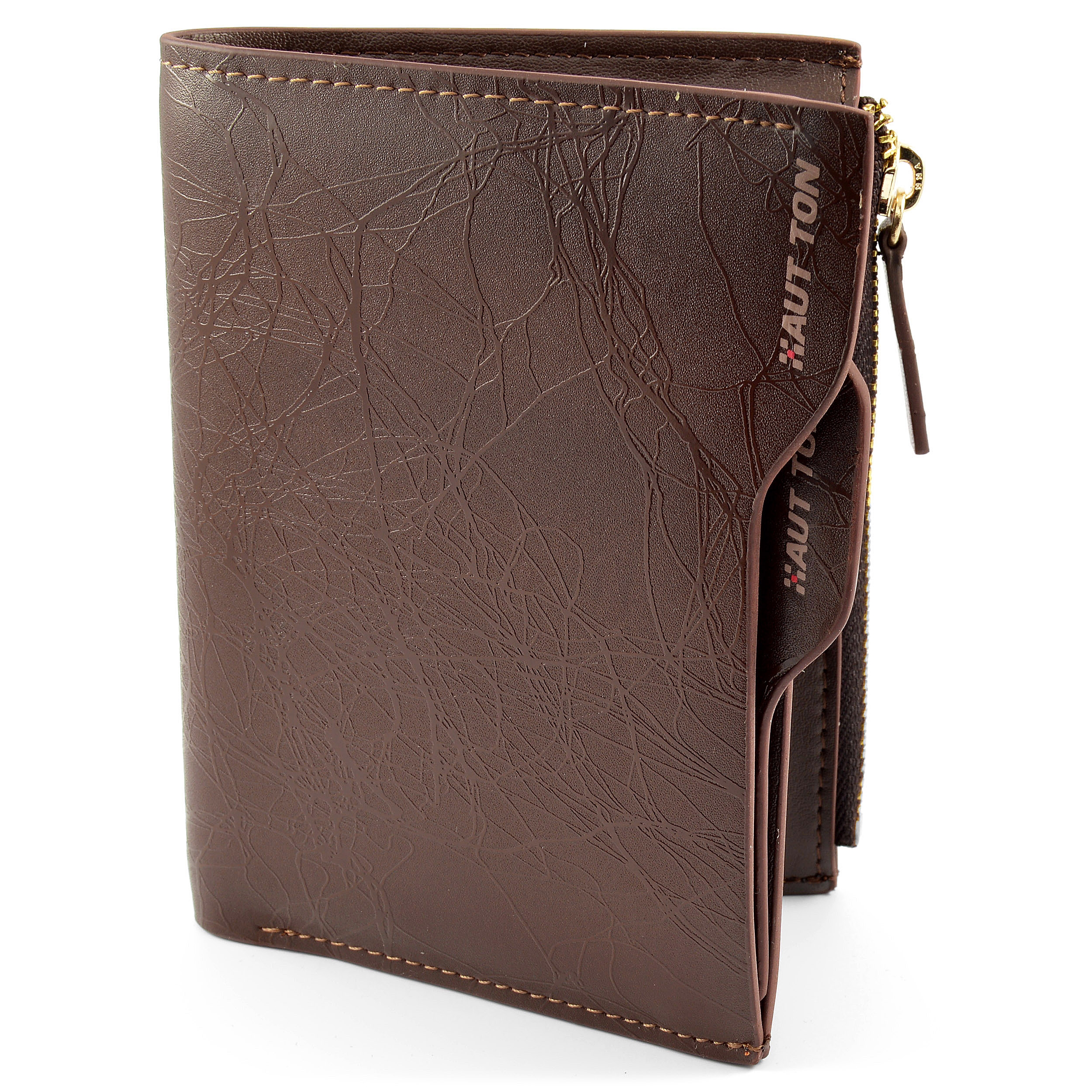 Brązowy skórzany portfel Dion - 1