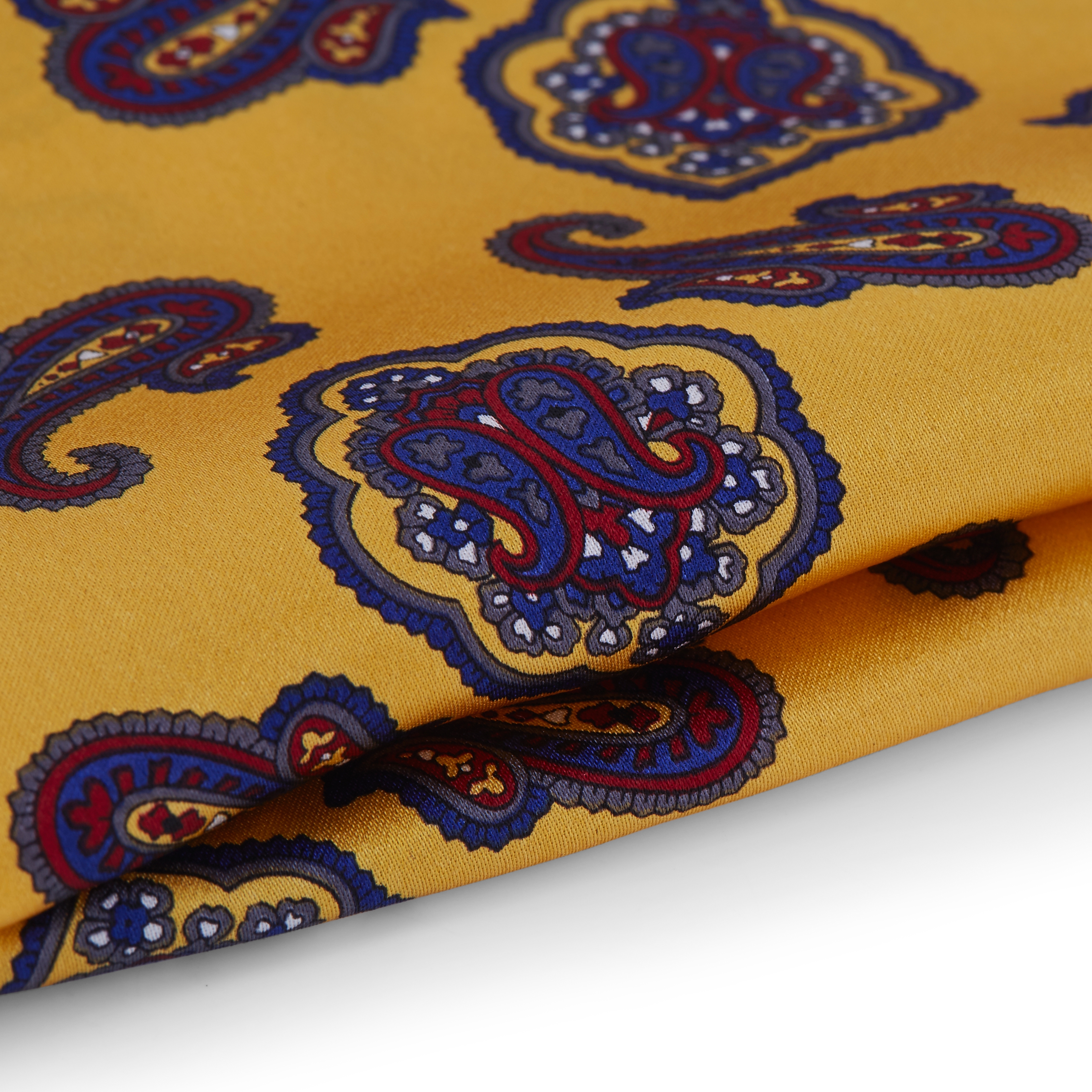 Gelbes & Blaues Paisley Einstecktuch - 2