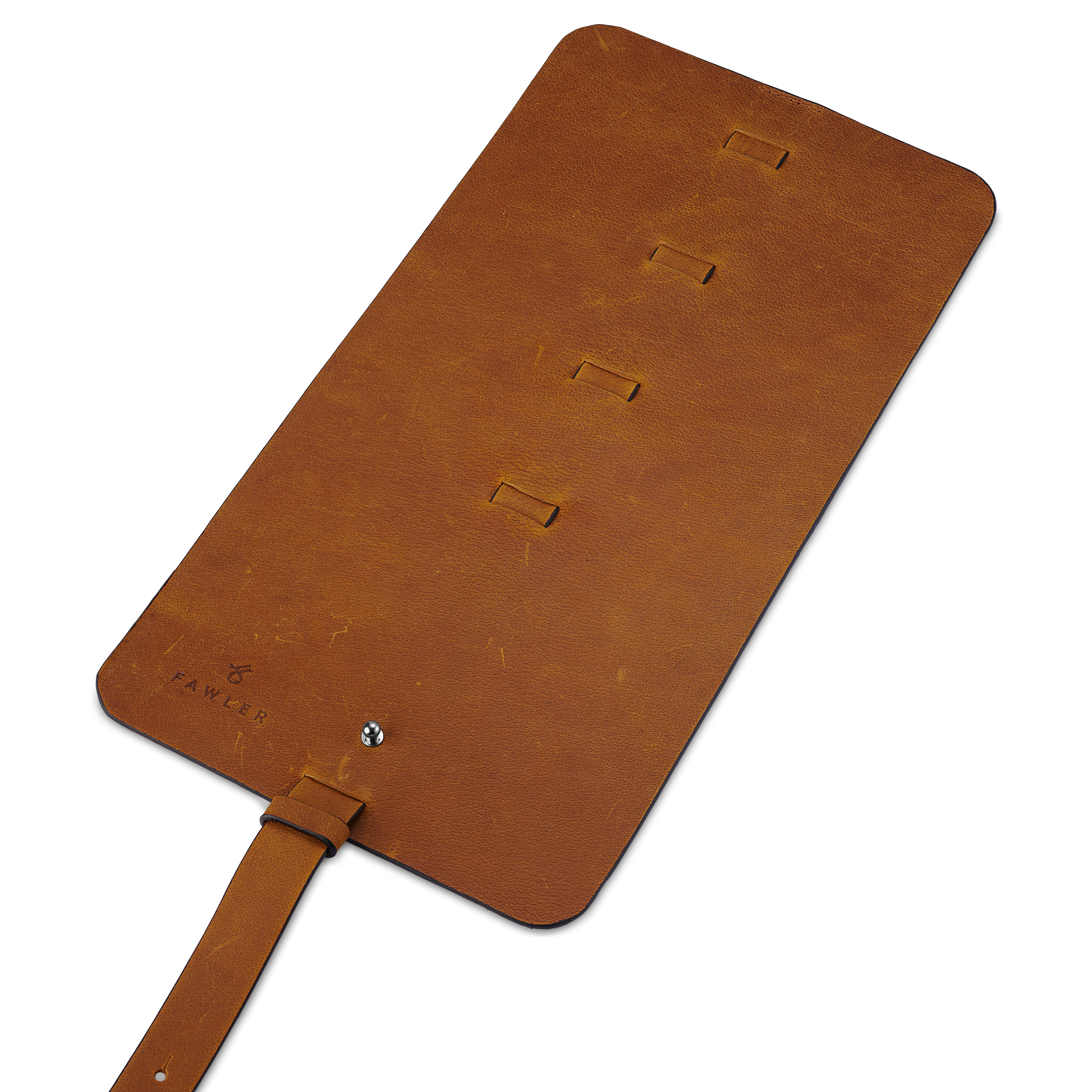 Brown Leather Cable Organiser - 8