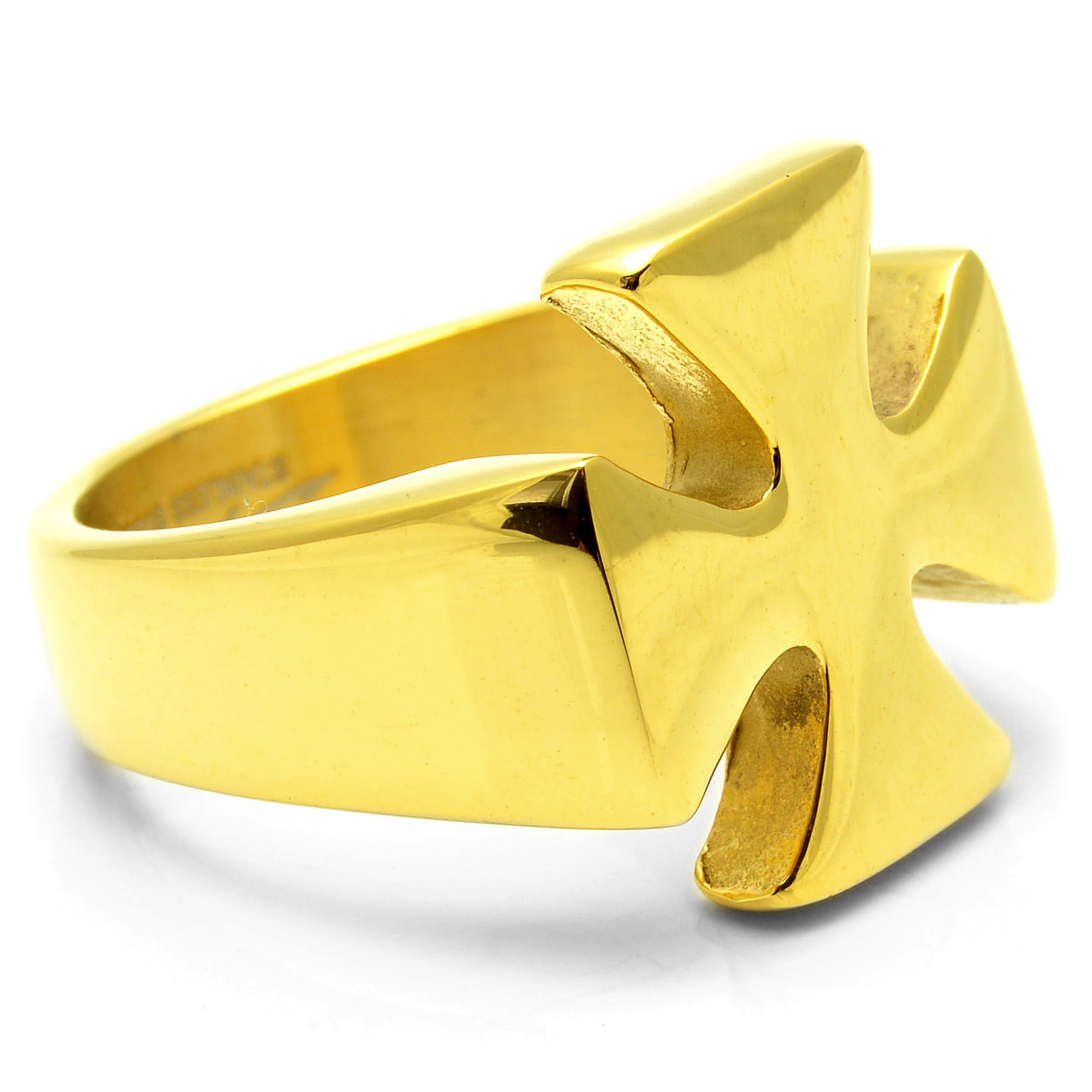 Χρυσαφί Ατσαλένιο Δαχτυλίδι Knight's Cross - 2