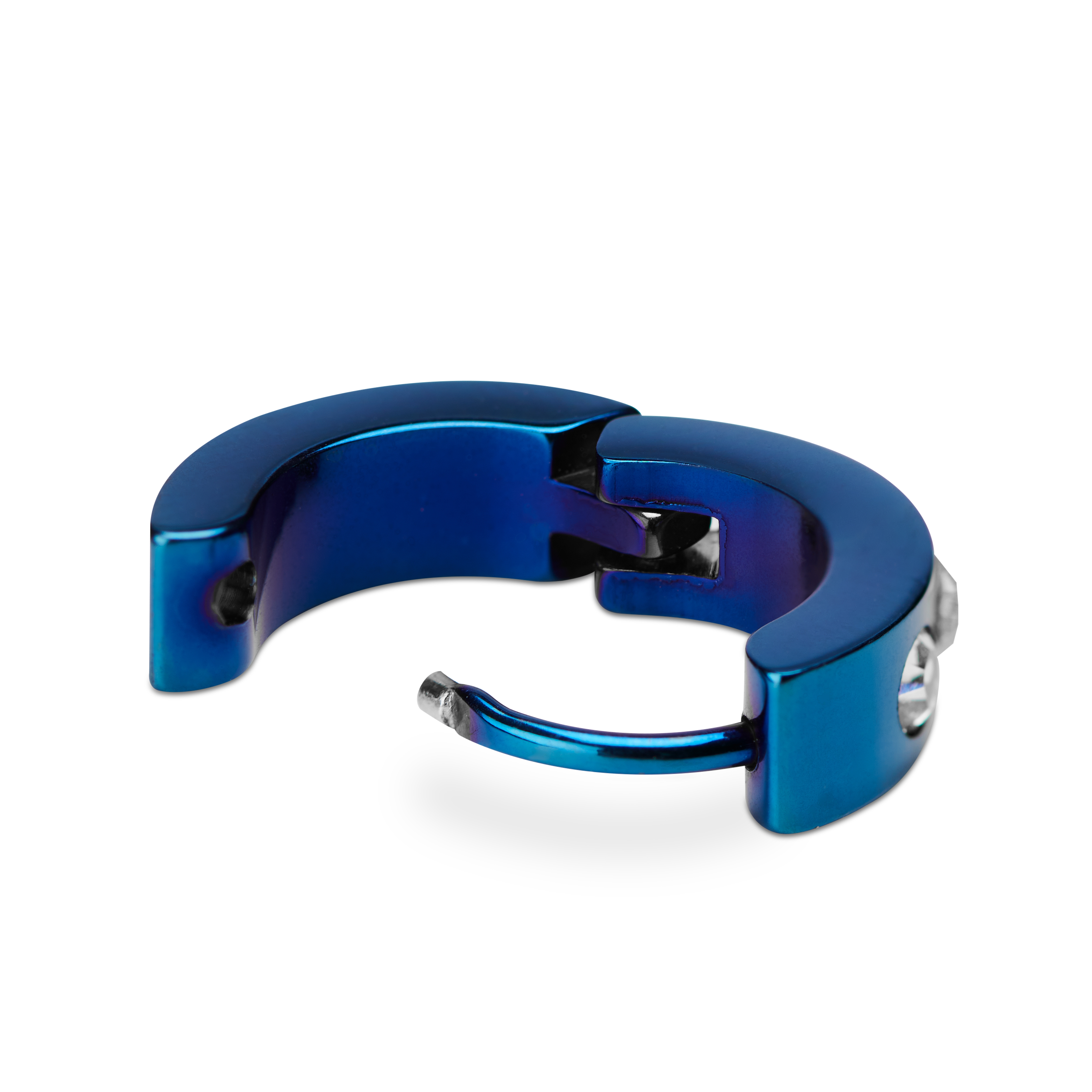 Blå Ørering med Krystallnagler - 2