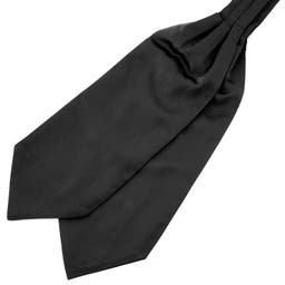 Едноцветна черна ретро вратовръзка