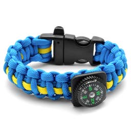 Blue & Yellow Paracord Compass Bracelet