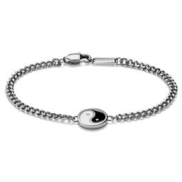 Unity | Silver-tone Stainless Steel Yin and Yang Bracelet