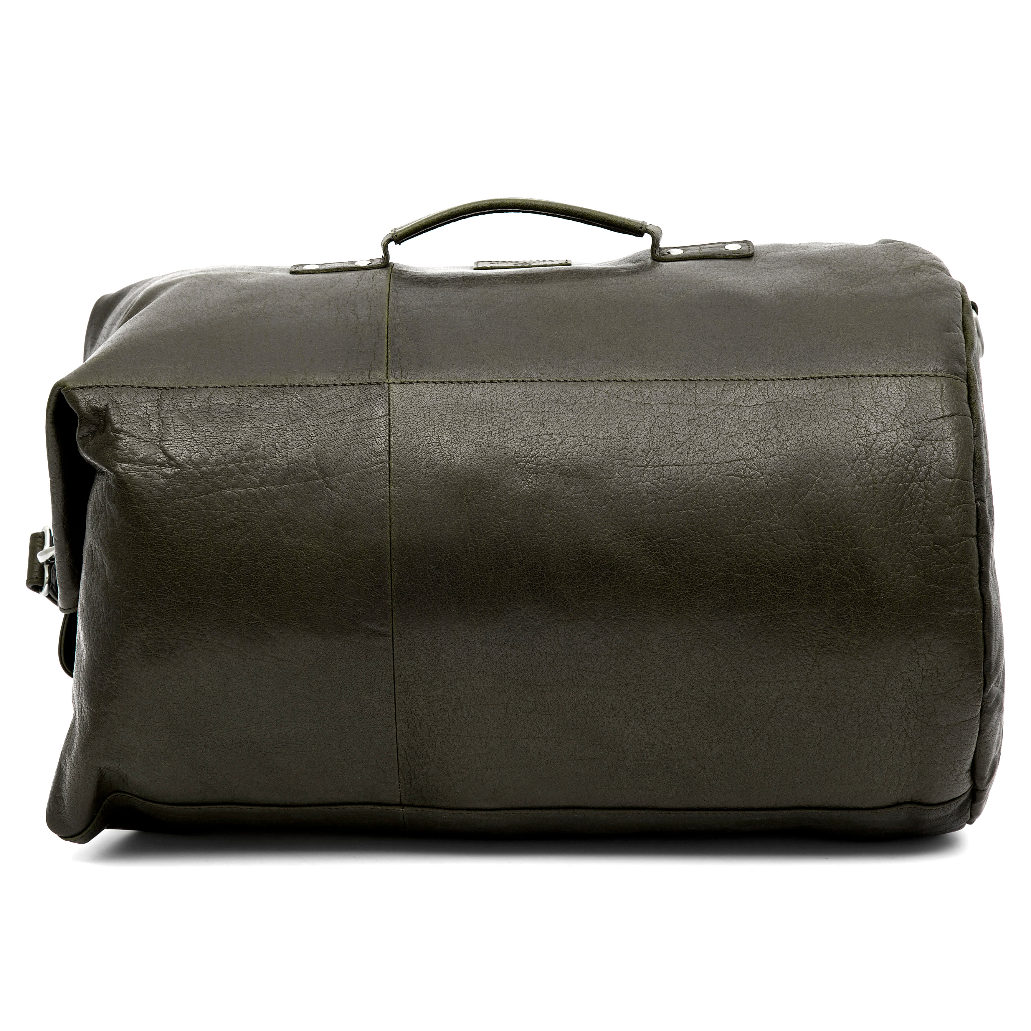 Montreal Classic Leather Olive Duffel Bag - 5