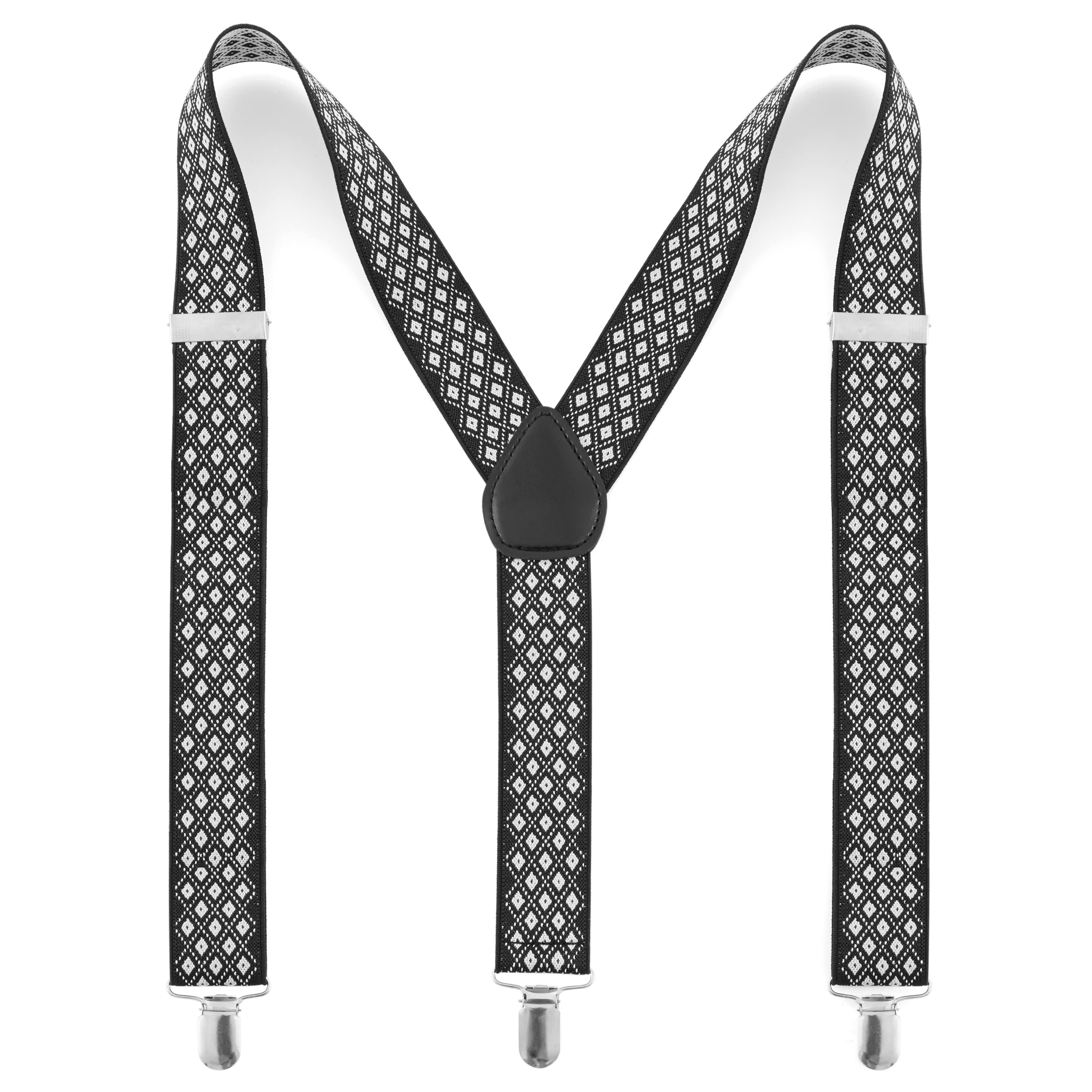 Monochrome Patterned Suspenders