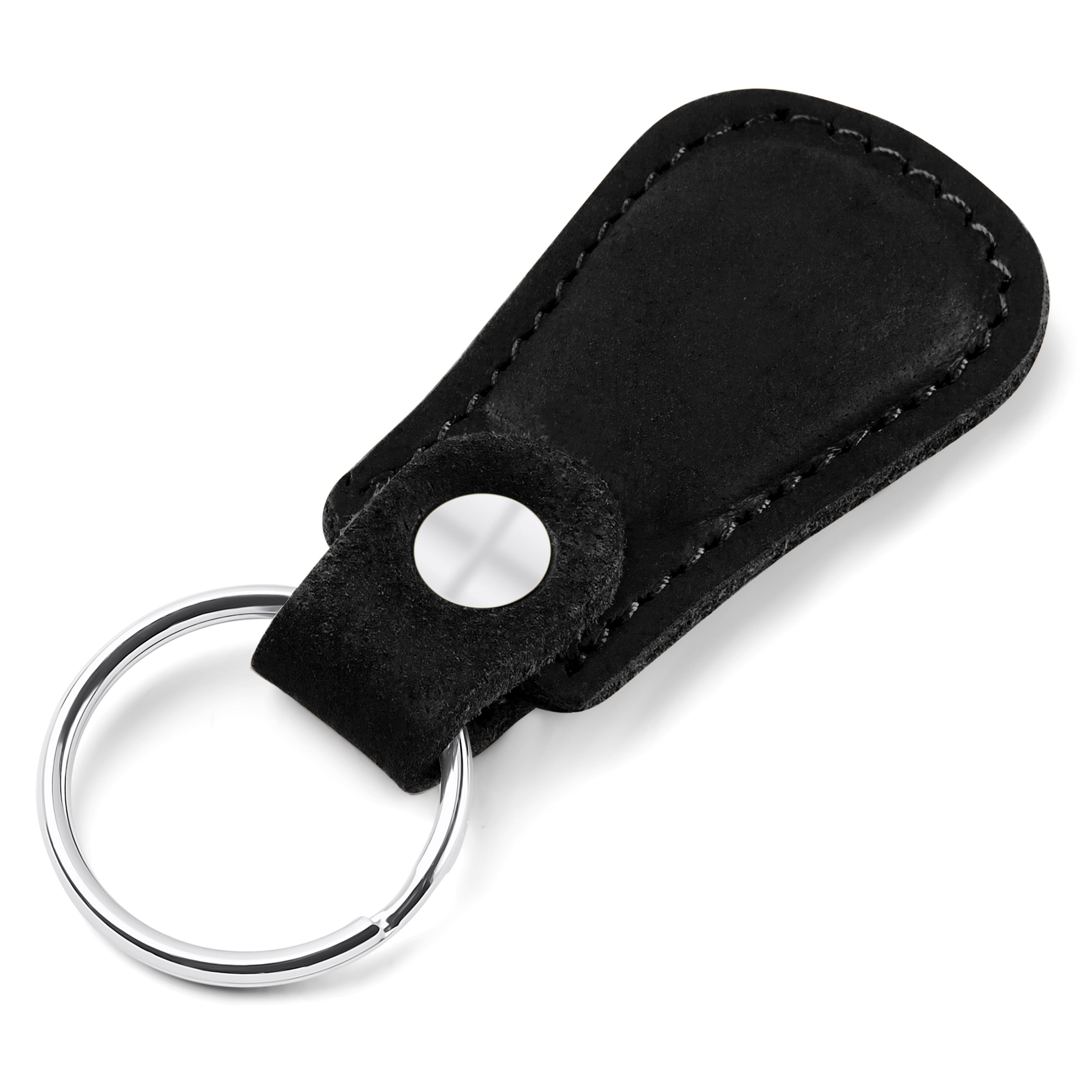 Keychain | Black Full-Grain Buffalo Leather | Short
