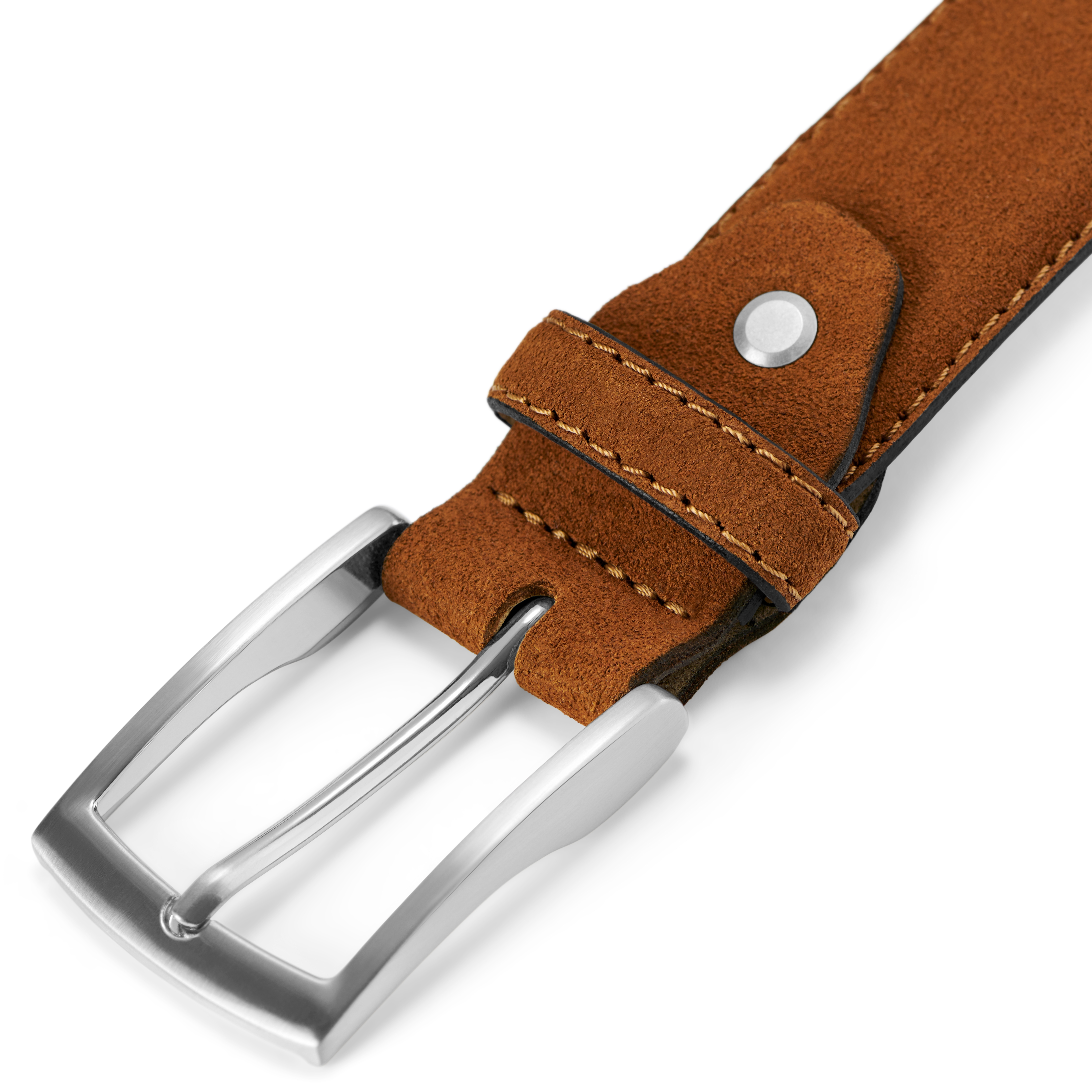 Classic Tan Suede Leather Belt - 3