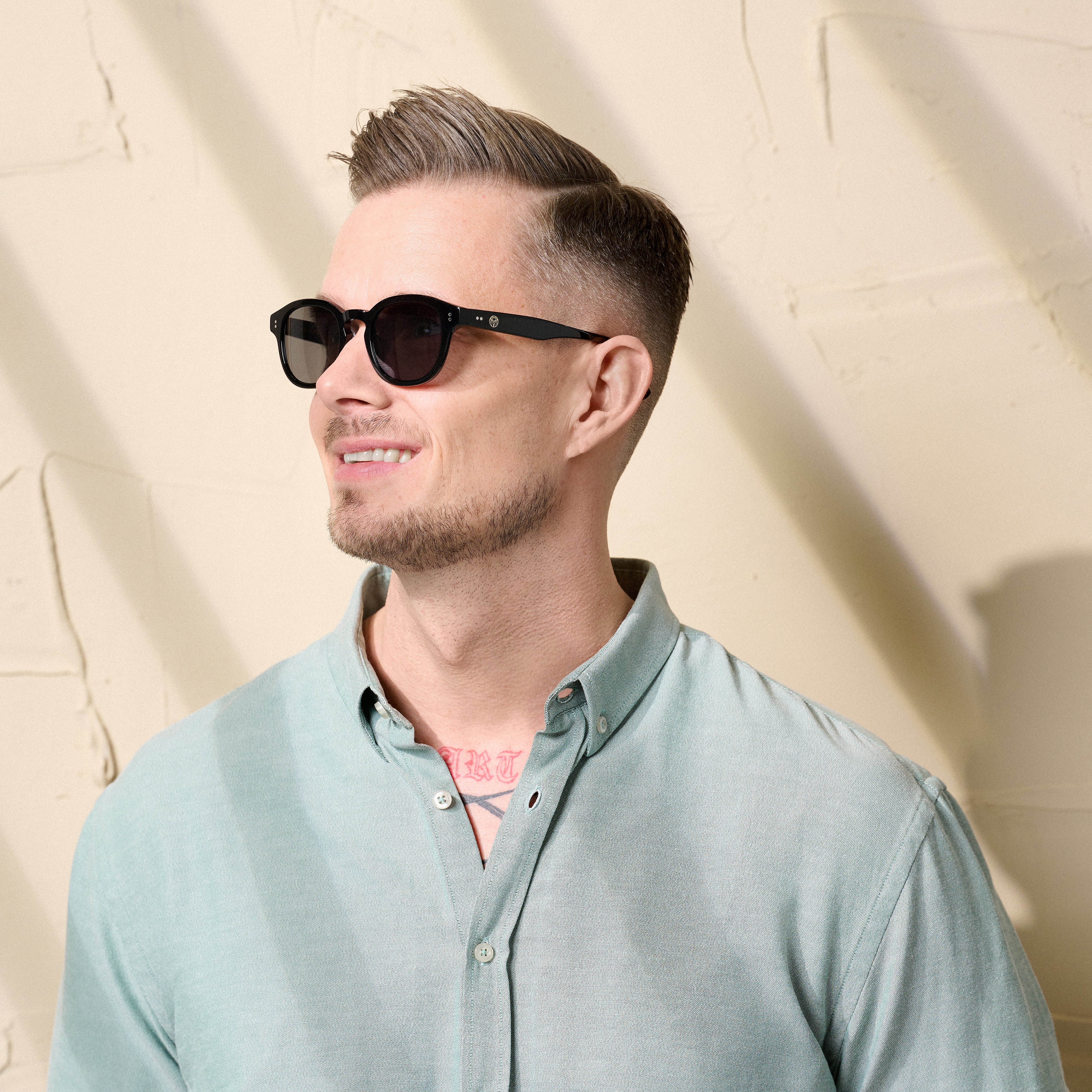 Square Black Horn-Rimmed Bille Sunglasses - 6