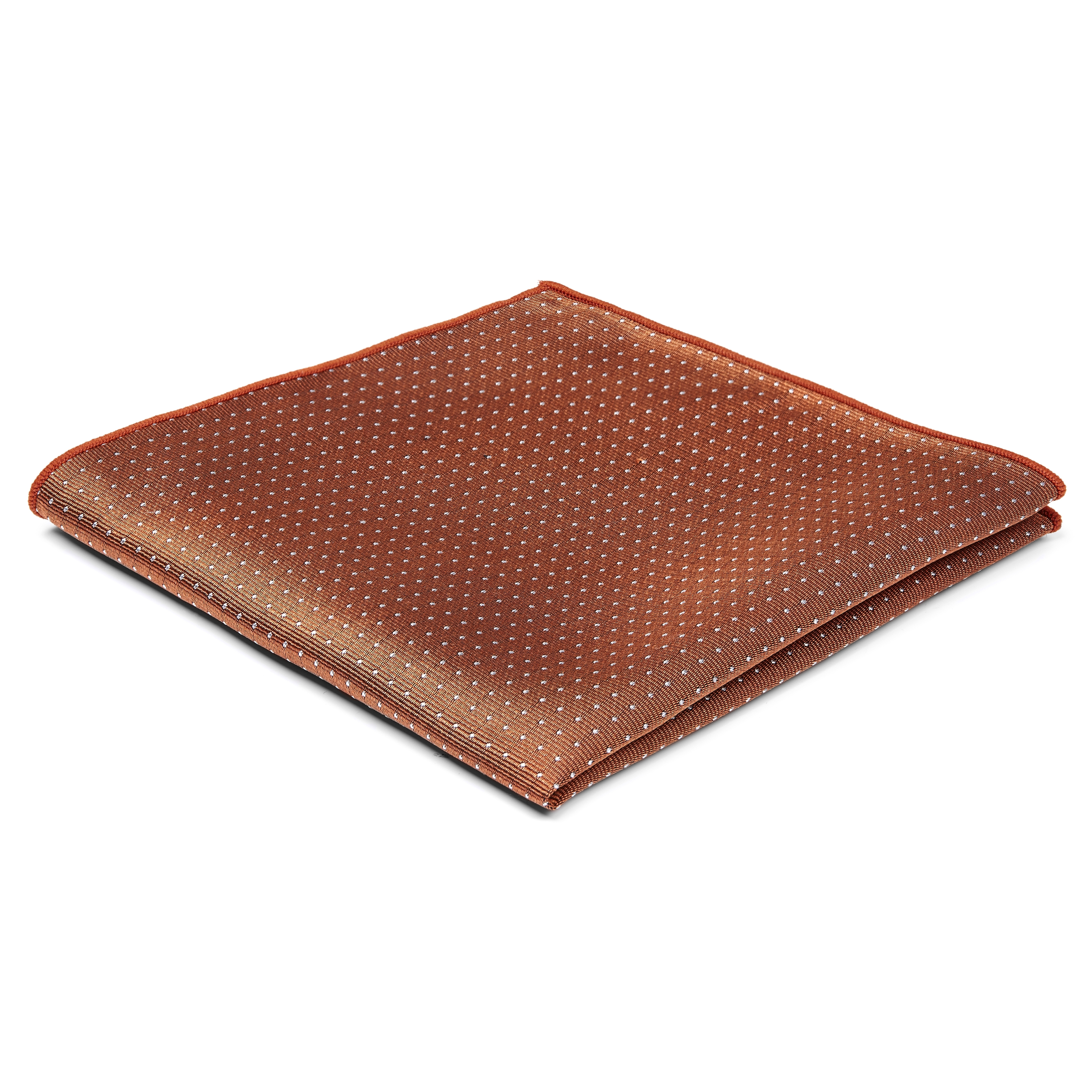 Konjaksbrun Prickig Sidenslips & Bröstnäsduk-paket - 3