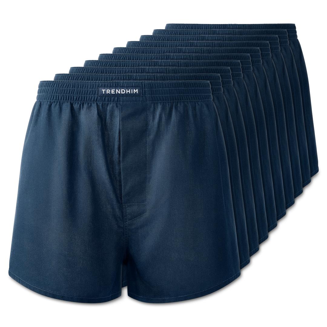 Small - AirFeel | 10-Pack Navy Blue Loose-fit Encased Cotton Boxers ...