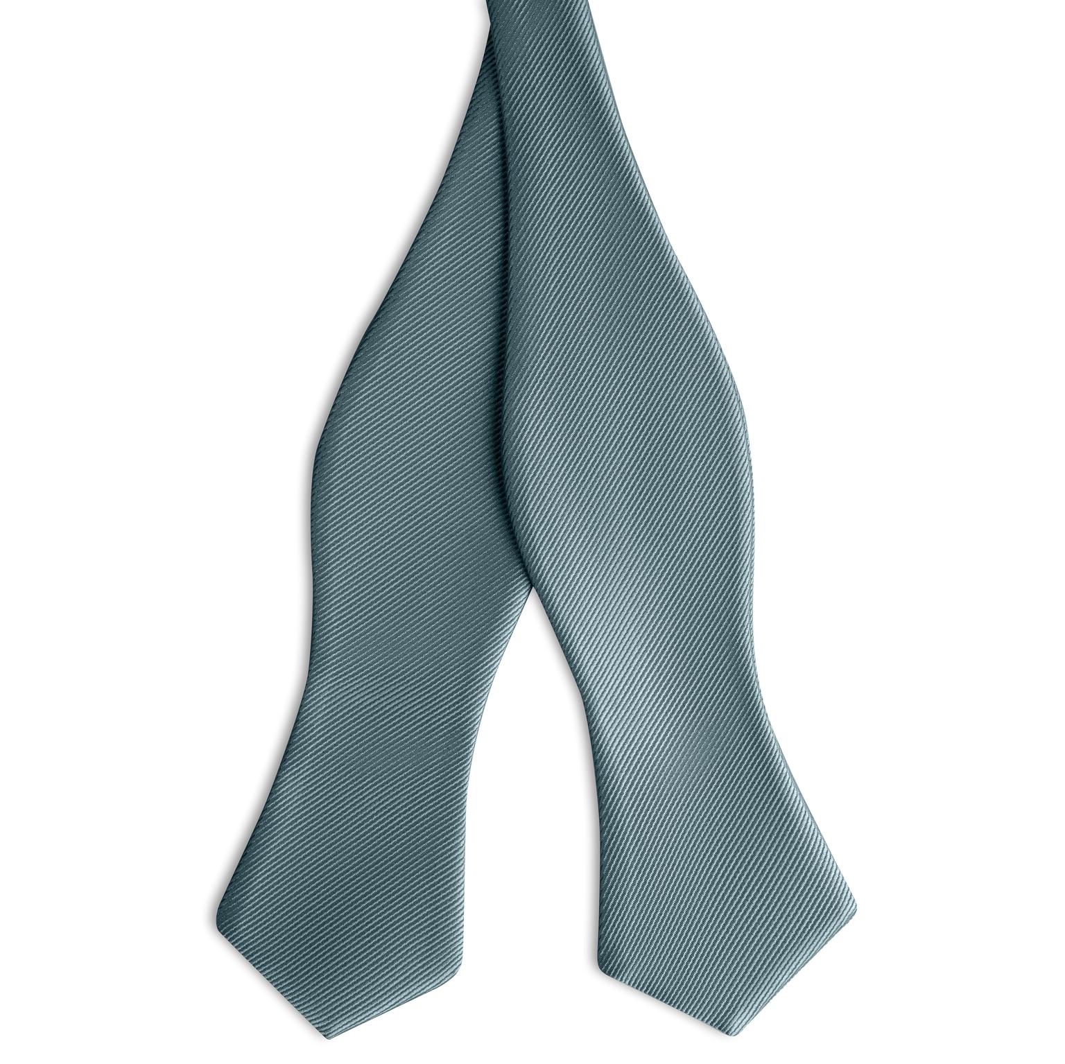 Smoke Grey Self-Tie Grosgrain Diamond Tip Bow Tie Smoke Grey Self-Tie Grosgrain Diamond Tip Bow Tie
