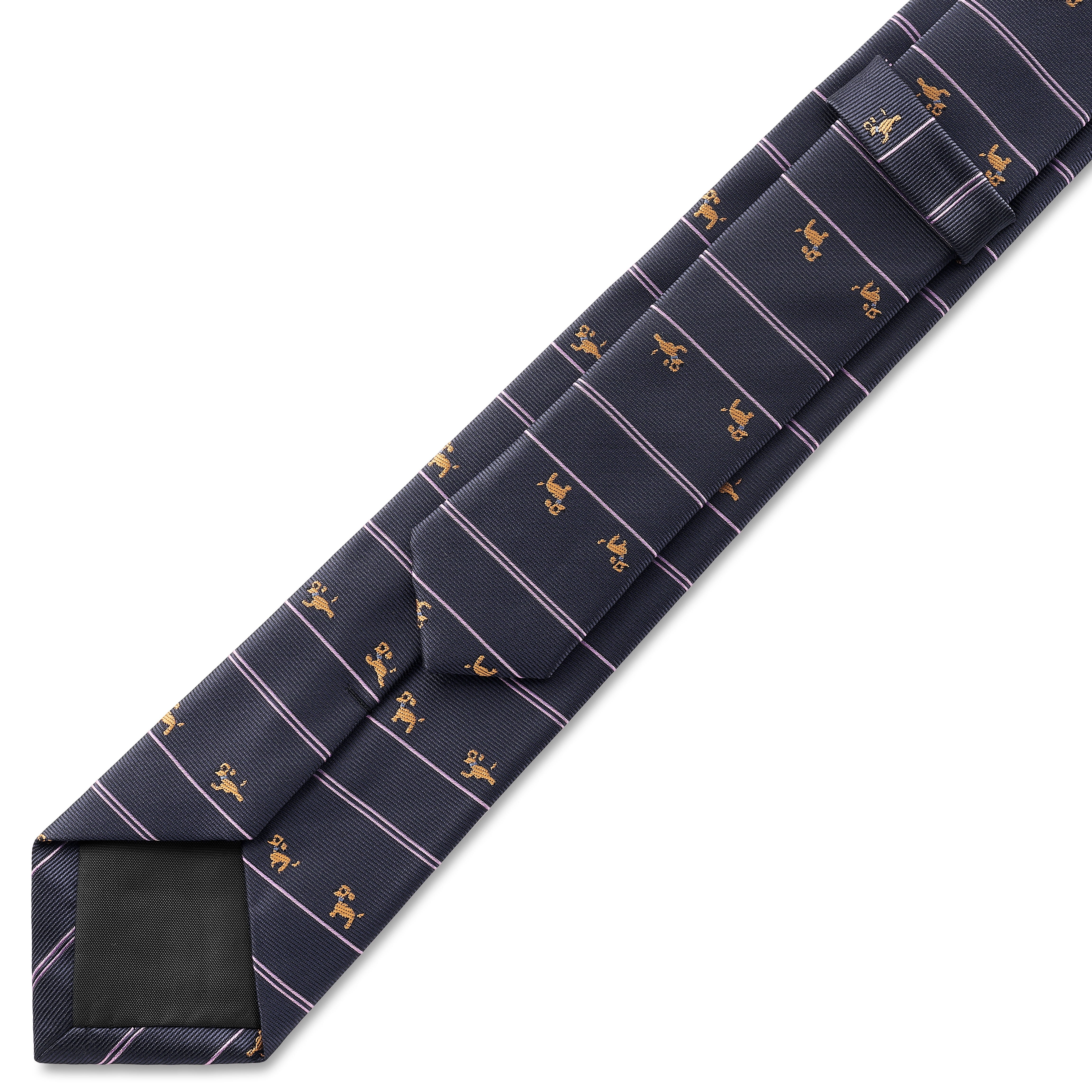 Zoikos | 6 cm Navy Running Dog Tie - 3